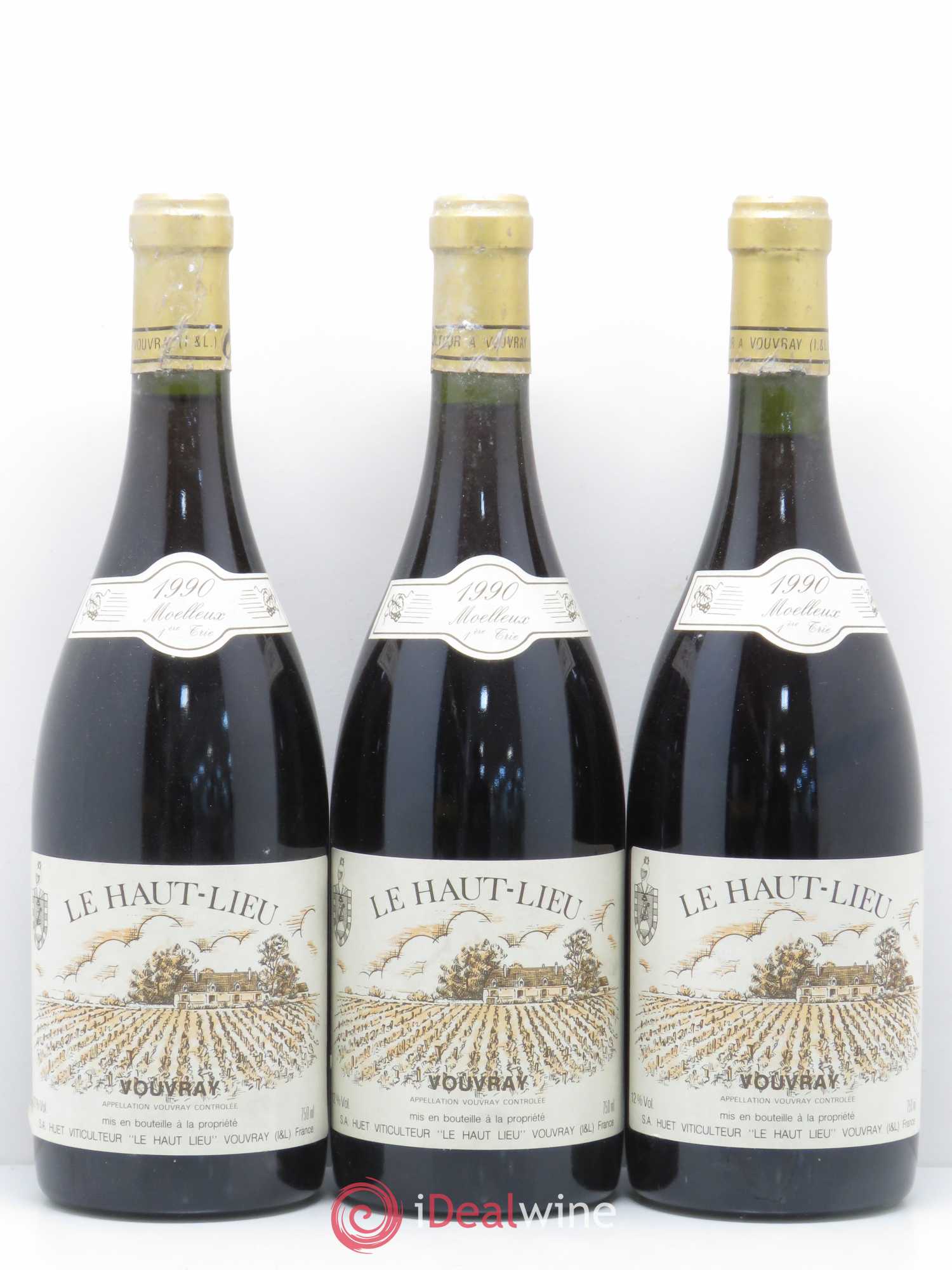 Vouvray Le Haut-Lieu Moelleux 1ère Trie Domaine Huet 1990 - Lotto di 3 bottiglie - 0