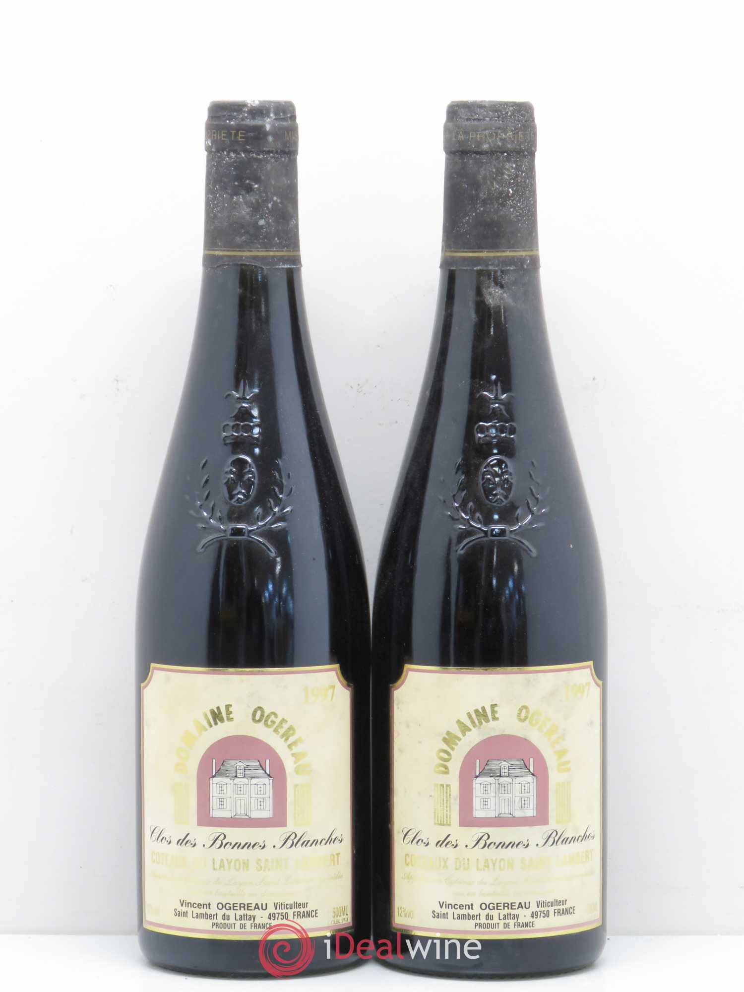 Coteaux du Layon Saint Lambert Clos des Bonnes Blanches Domaine Ogereau 1997 - Lotto di 2 bottiglie - 0