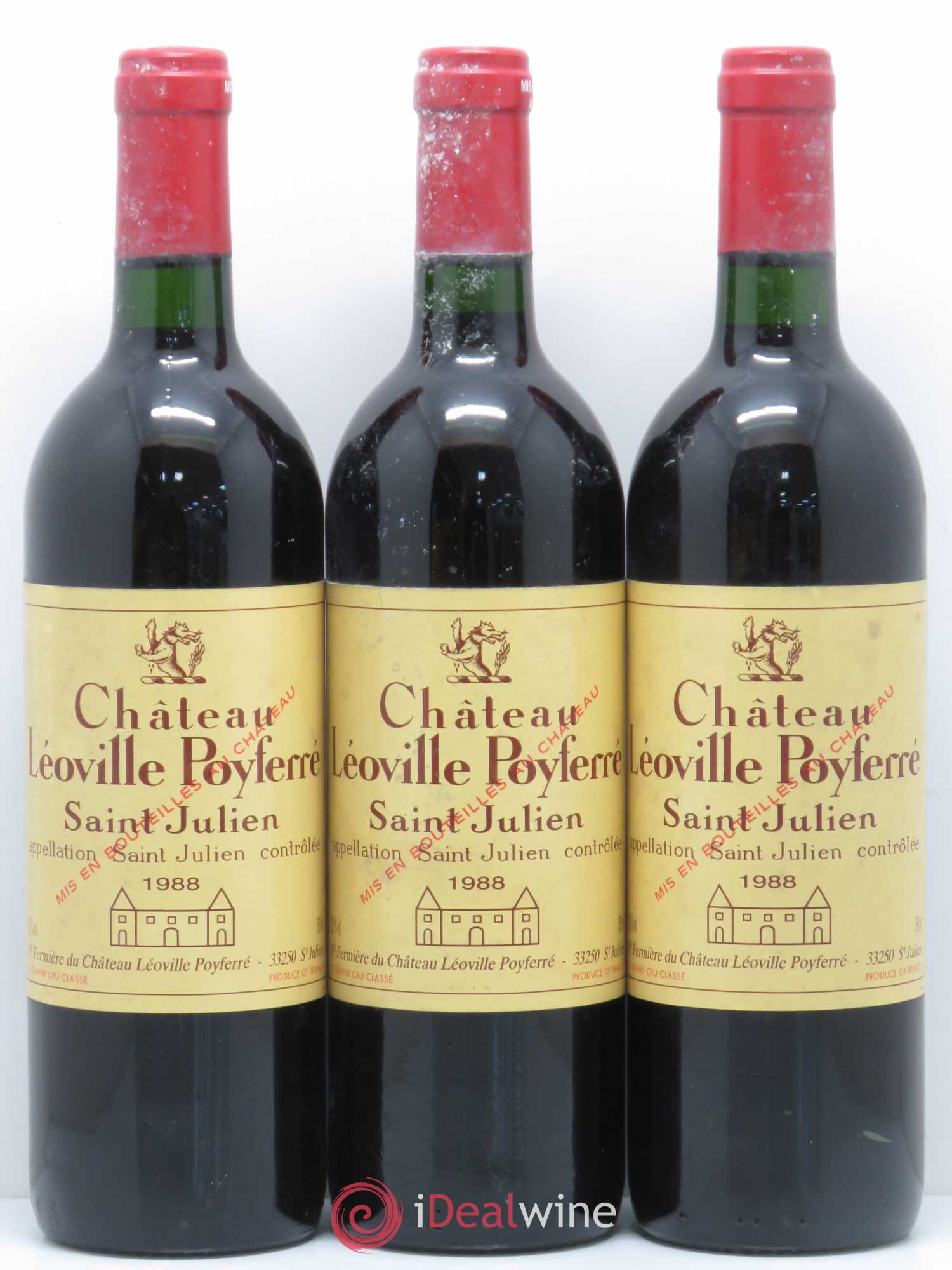 Château Léoville Poyferré 2ème Grand Cru Classé 1988 - Lot de 3 bouteilles - 0