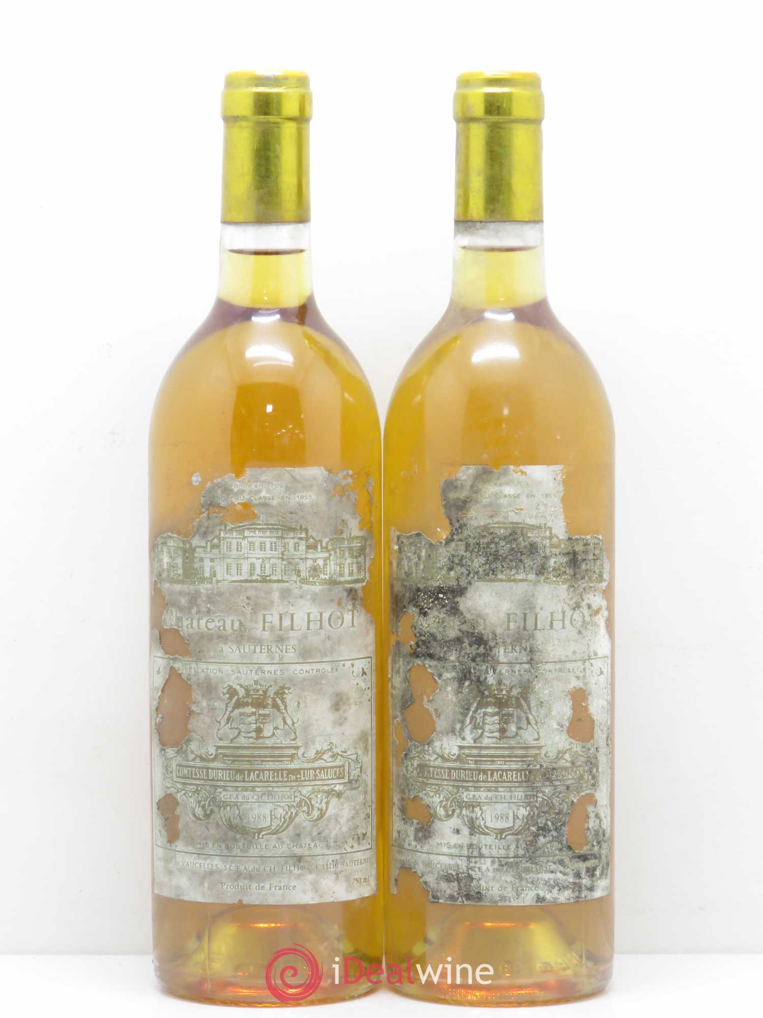 Château Filhot 2ème Grand Cru Classé 1988 - Lotto di 2 bottiglie - 0
