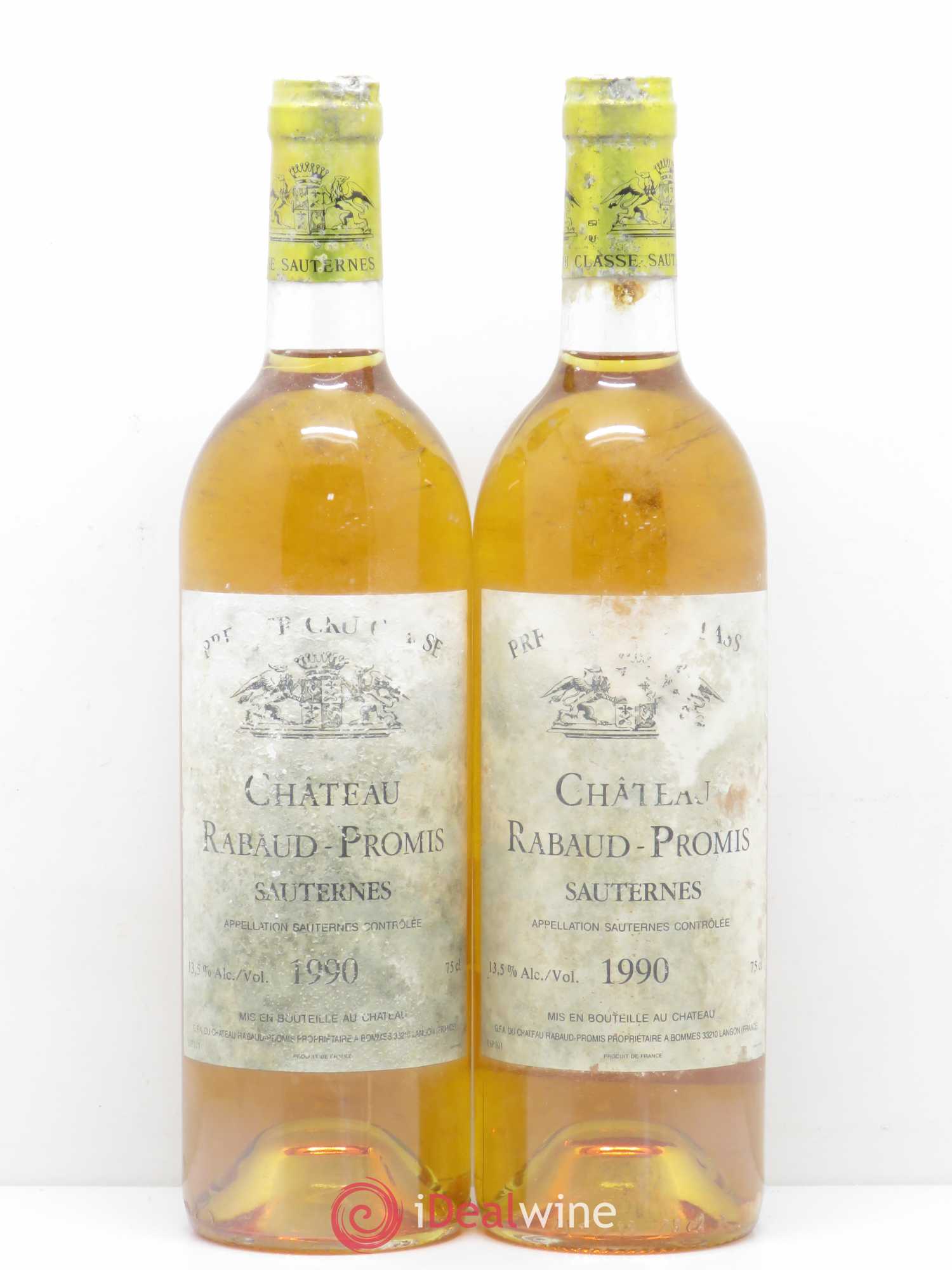 Château Rabaud Promis 1er Grand Cru Classé 1990 - Lotto di 2 bottiglie - 0