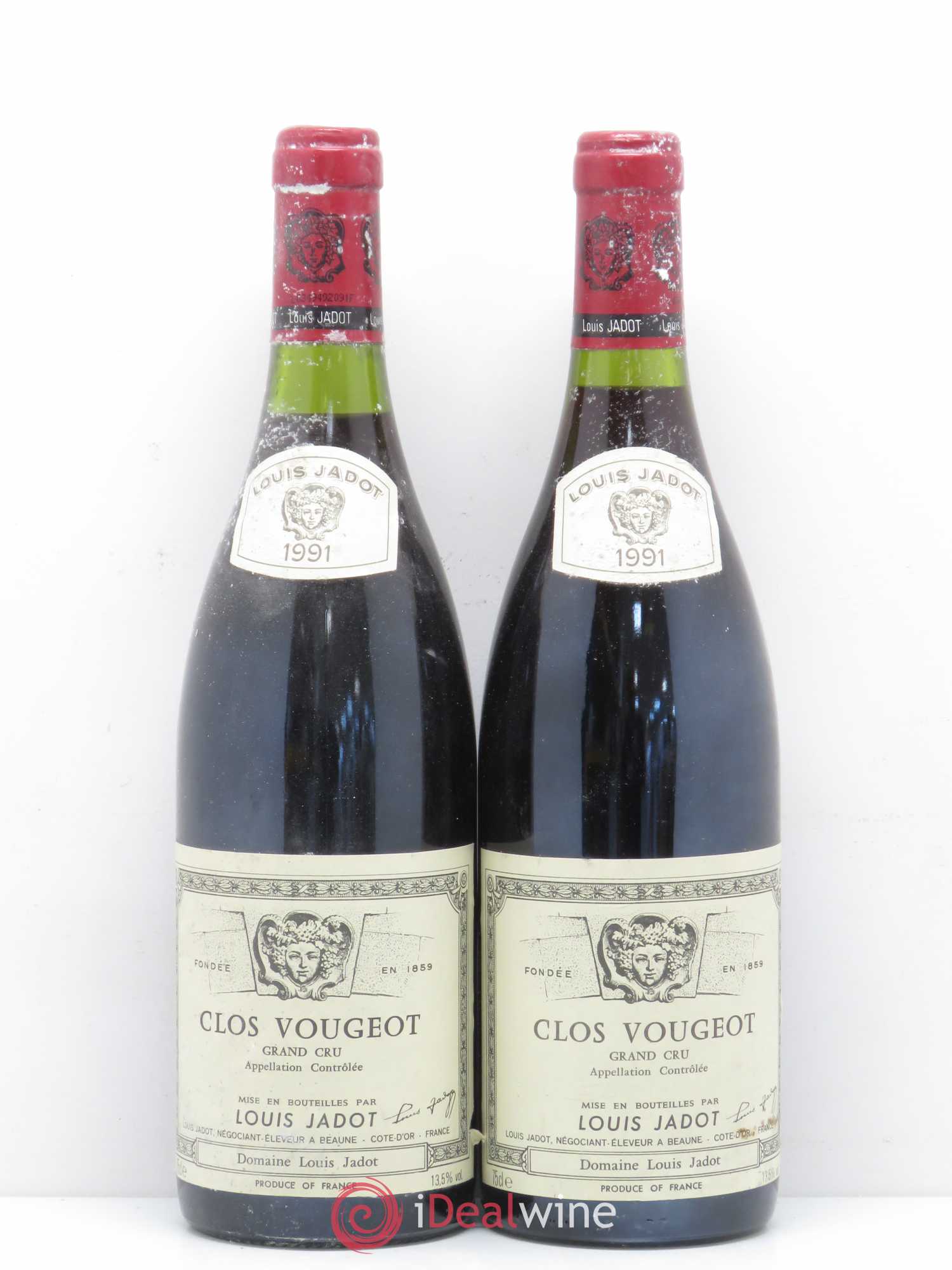 Clos de Vougeot Grand Cru Louis Jadot (Domaine) 1991 - Lot de 2 bouteilles - 0
