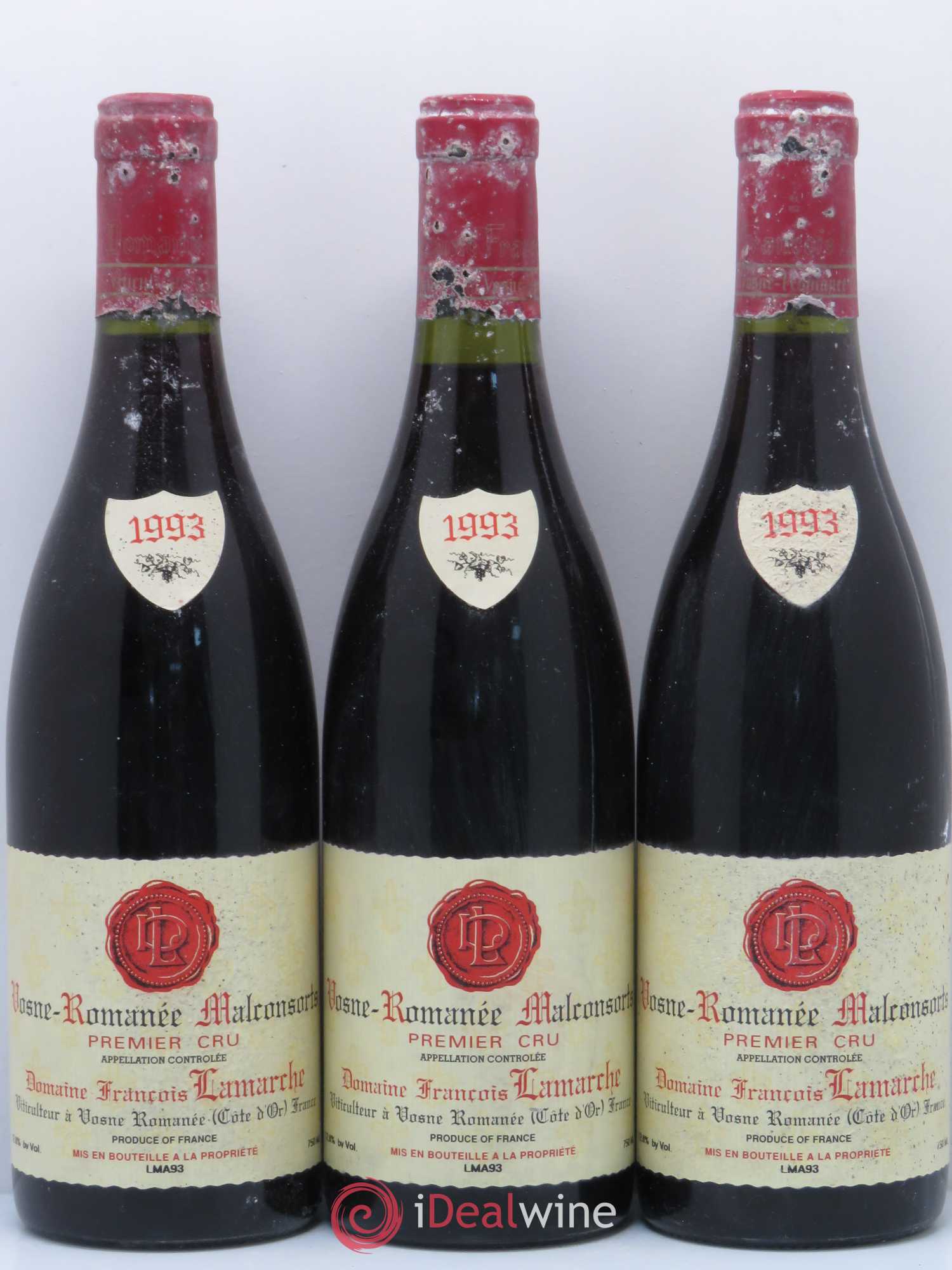 Vosne-Romanée 1er Cru Les Malconsorts Lamarche (Domaine) 1993 - Lot de 3 bouteilles - 0