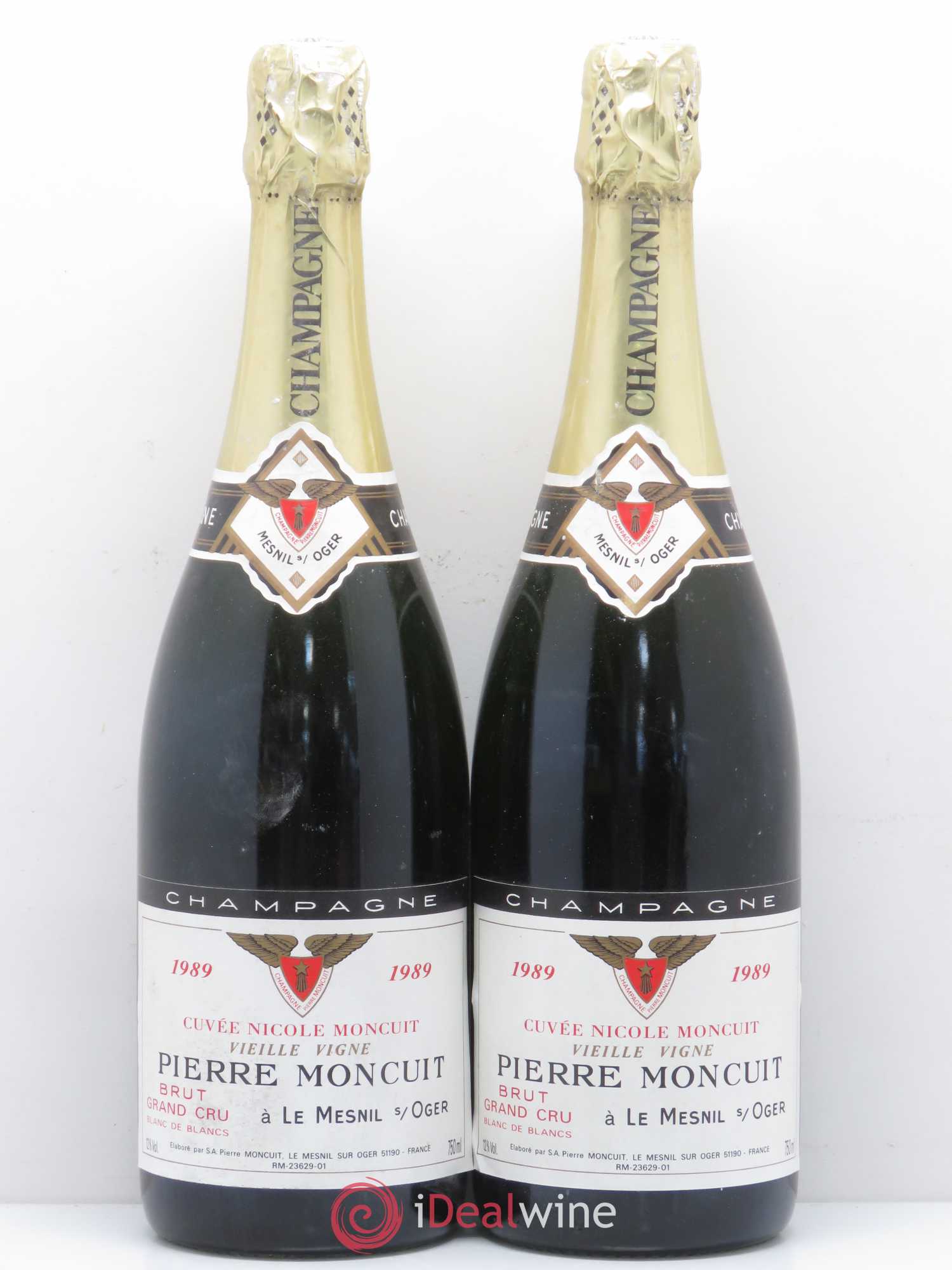 Champagne Grand Cru Blanc de Blancs Cuvée Nicole Montcuit Vieilles Vignes 1989 - Posten von 2 Flaschen - 0
