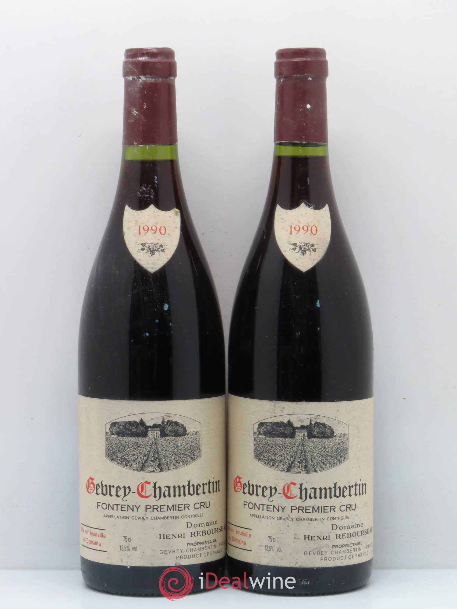 Gevrey-Chambertin 1er Cru Fonteny Henri Rebourseau 1990 - Lot de 5 bouteilles - 2