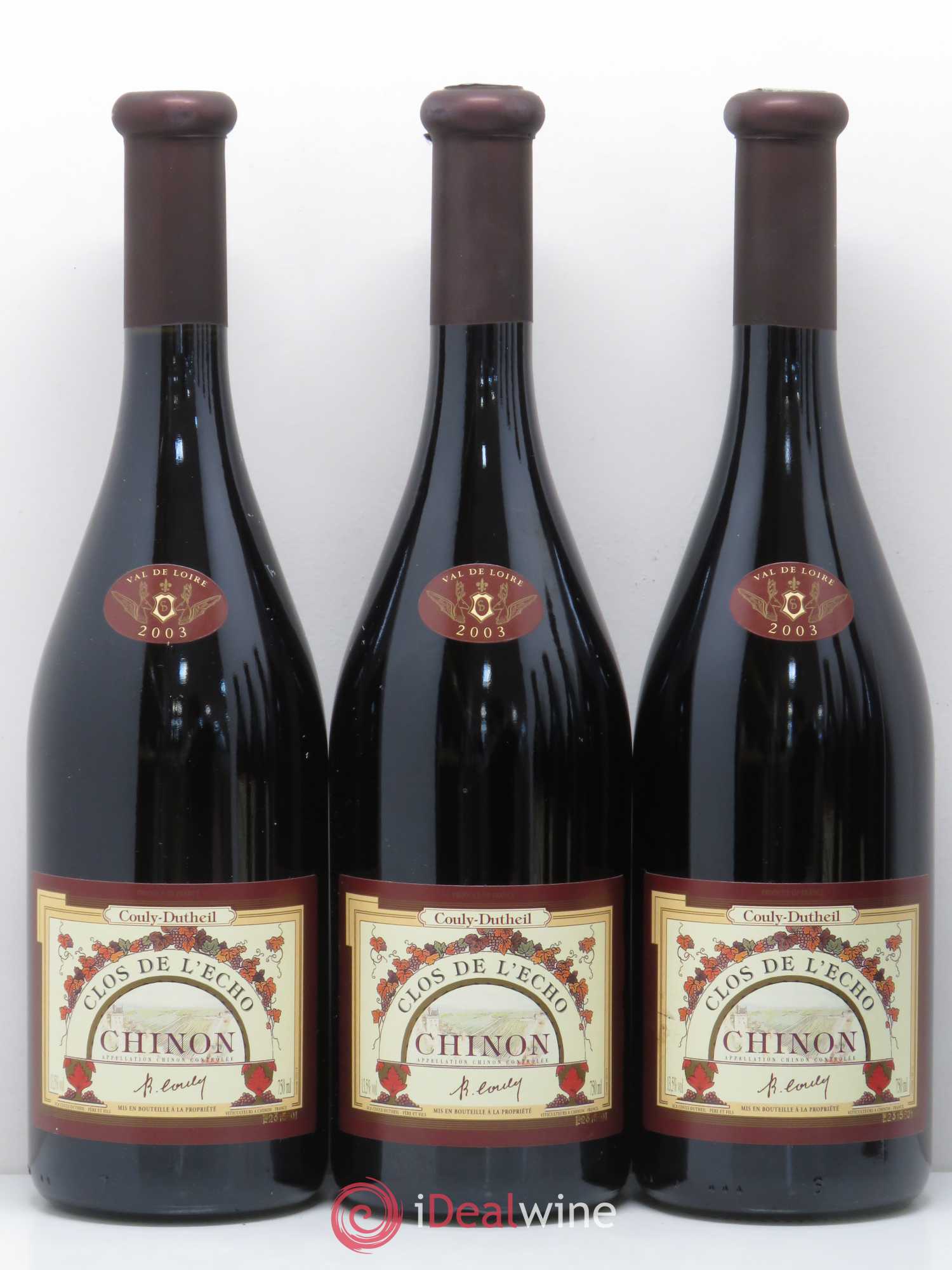 Chinon Clos de l'Echo Couly-Dutheil 2003 - Lot de 6 bouteilles - 1