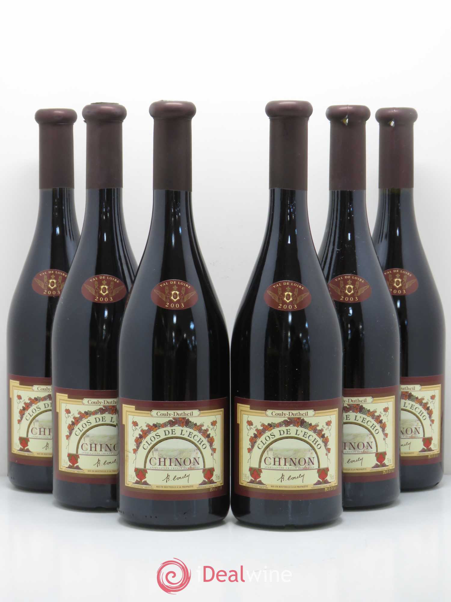 Chinon Clos de l'Echo Couly-Dutheil 2003 - Lot de 6 bouteilles - 0