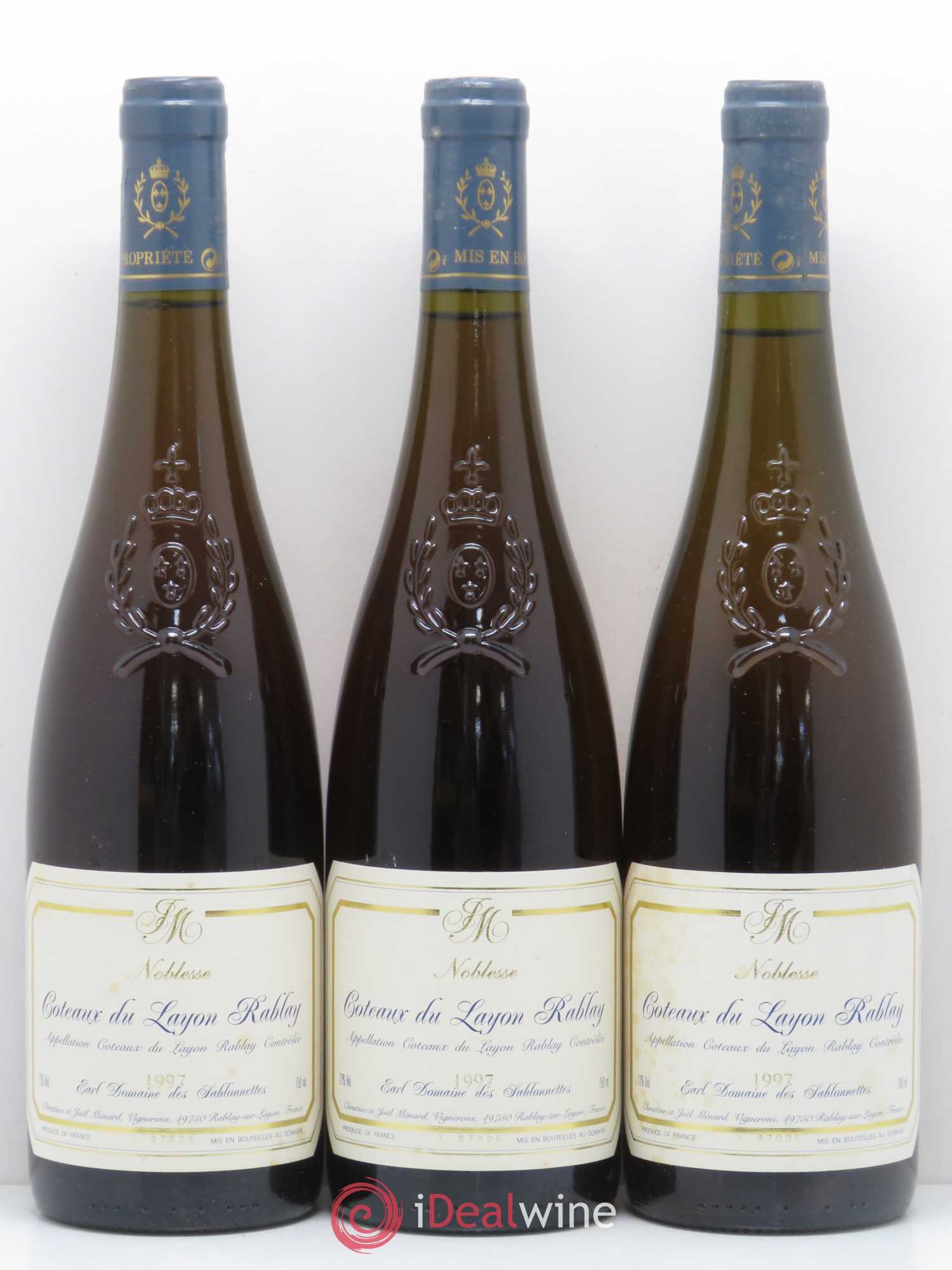 Coteaux du Layon Rablay Noblesse Domaine des Sablonnettes J. Ménard 1997 - Lotto di 6 bottiglie - 2