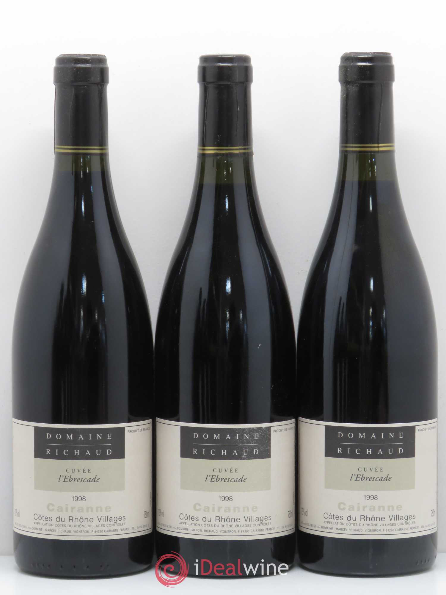 Cairanne Ebrescade Marcel Richaud 1998 - Lot de 6 bouteilles - 1