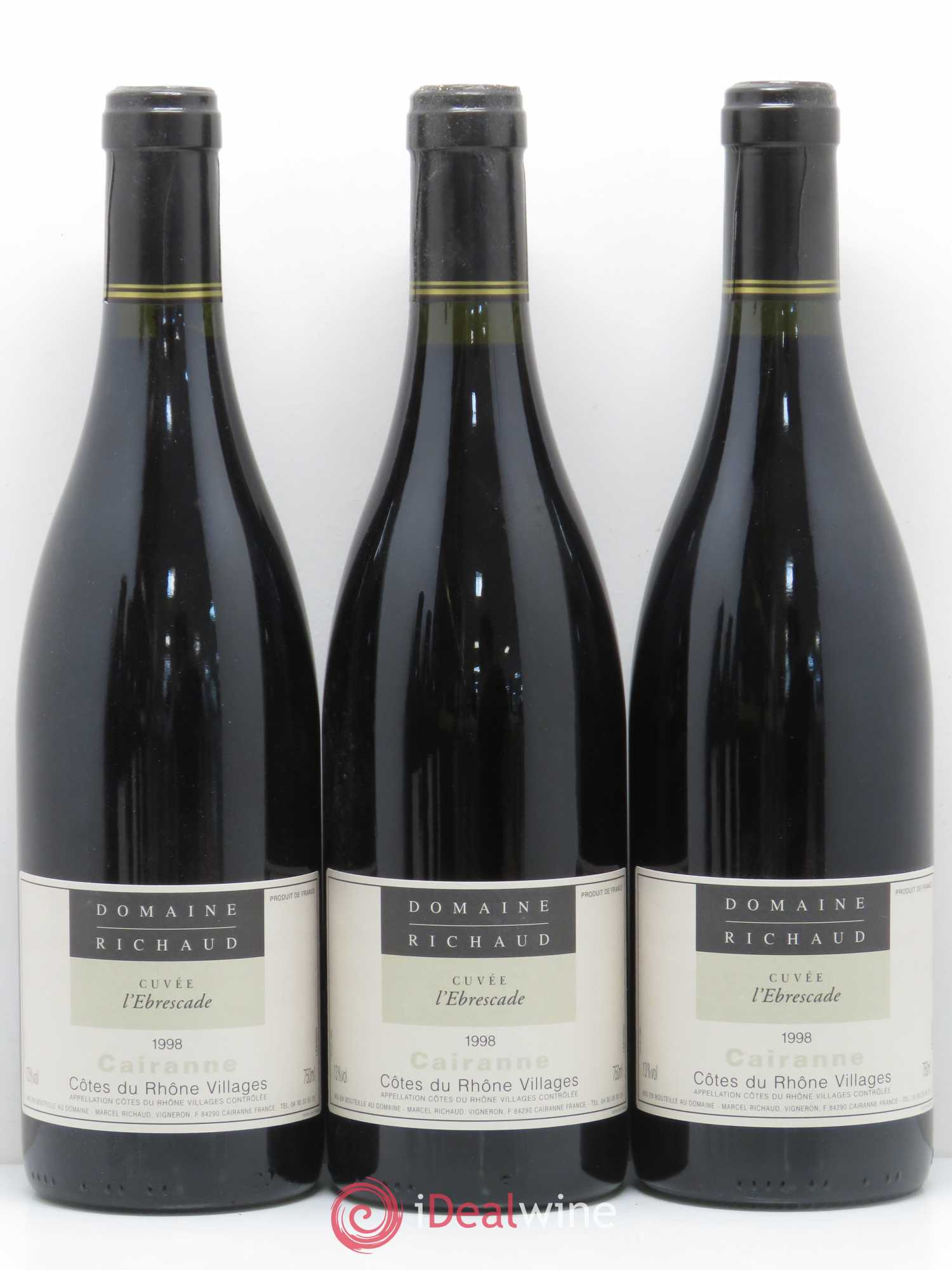 Cairanne Ebrescade Marcel Richaud 1998 - Lot de 6 bouteilles - 1