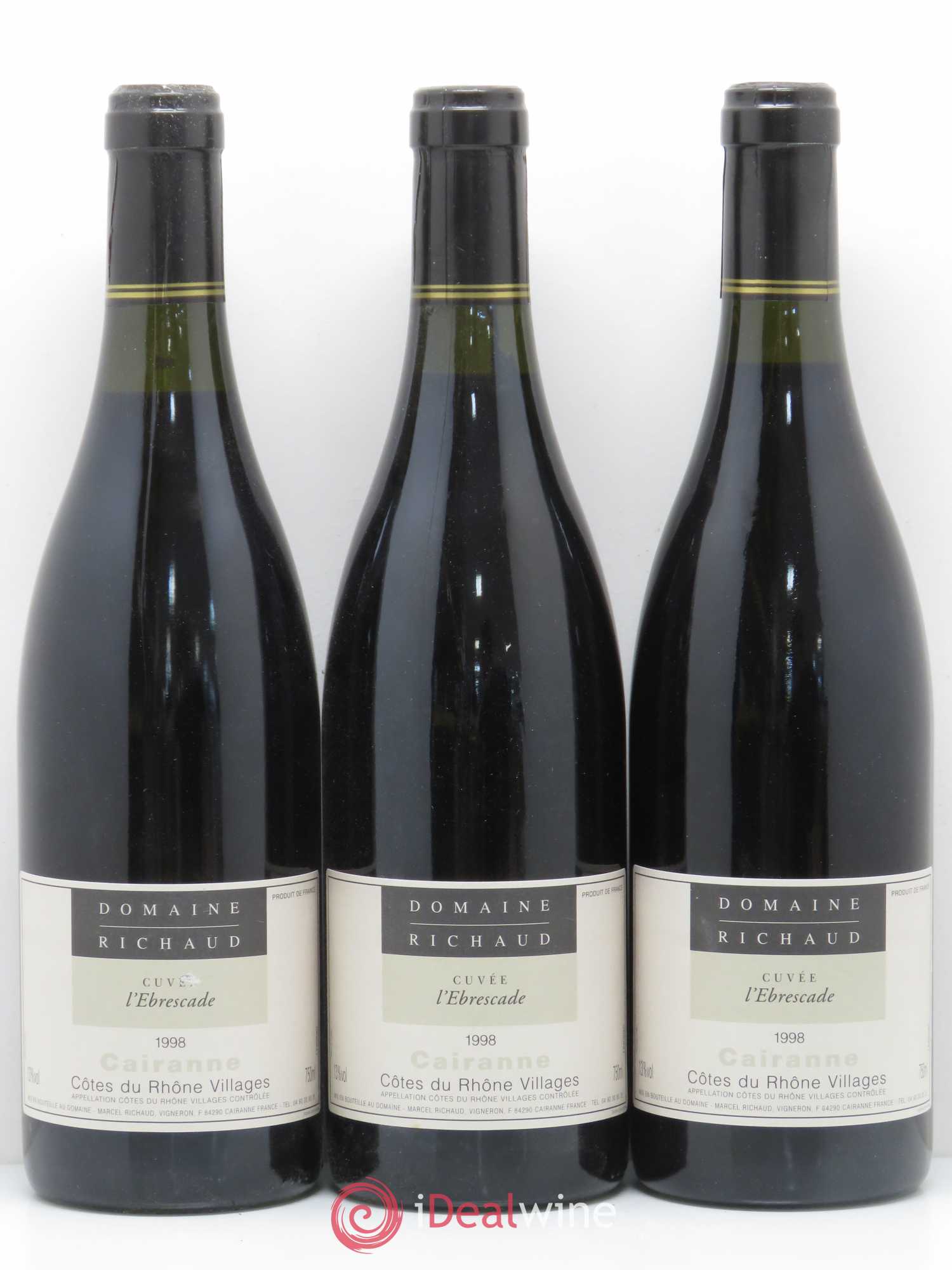 Cairanne Ebrescade Marcel Richaud 1998 - Lot de 6 bouteilles - 2