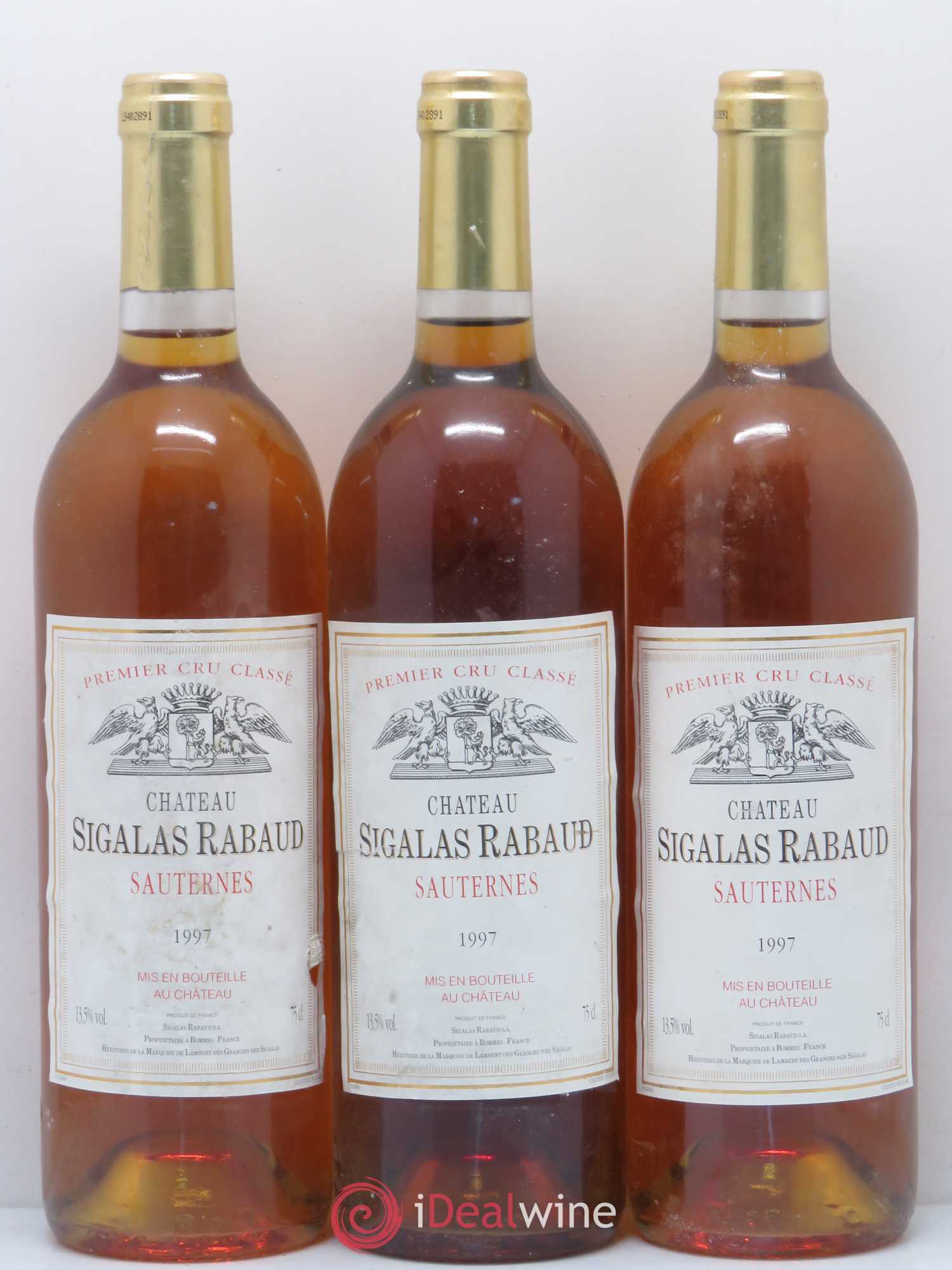 Château Sigalas Rabaud 1er Grand Cru Classé 1997 - Lot de 6 bouteilles - 1