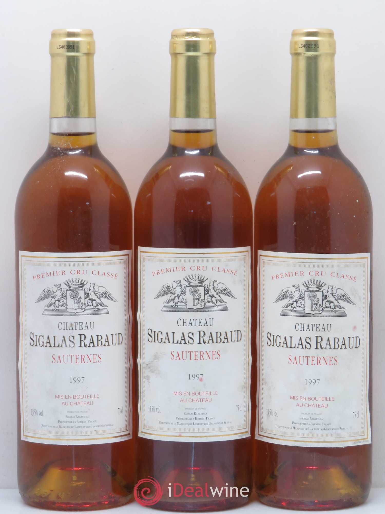 Château Sigalas Rabaud 1er Grand Cru Classé 1997 - Lot de 6 bouteilles - 2