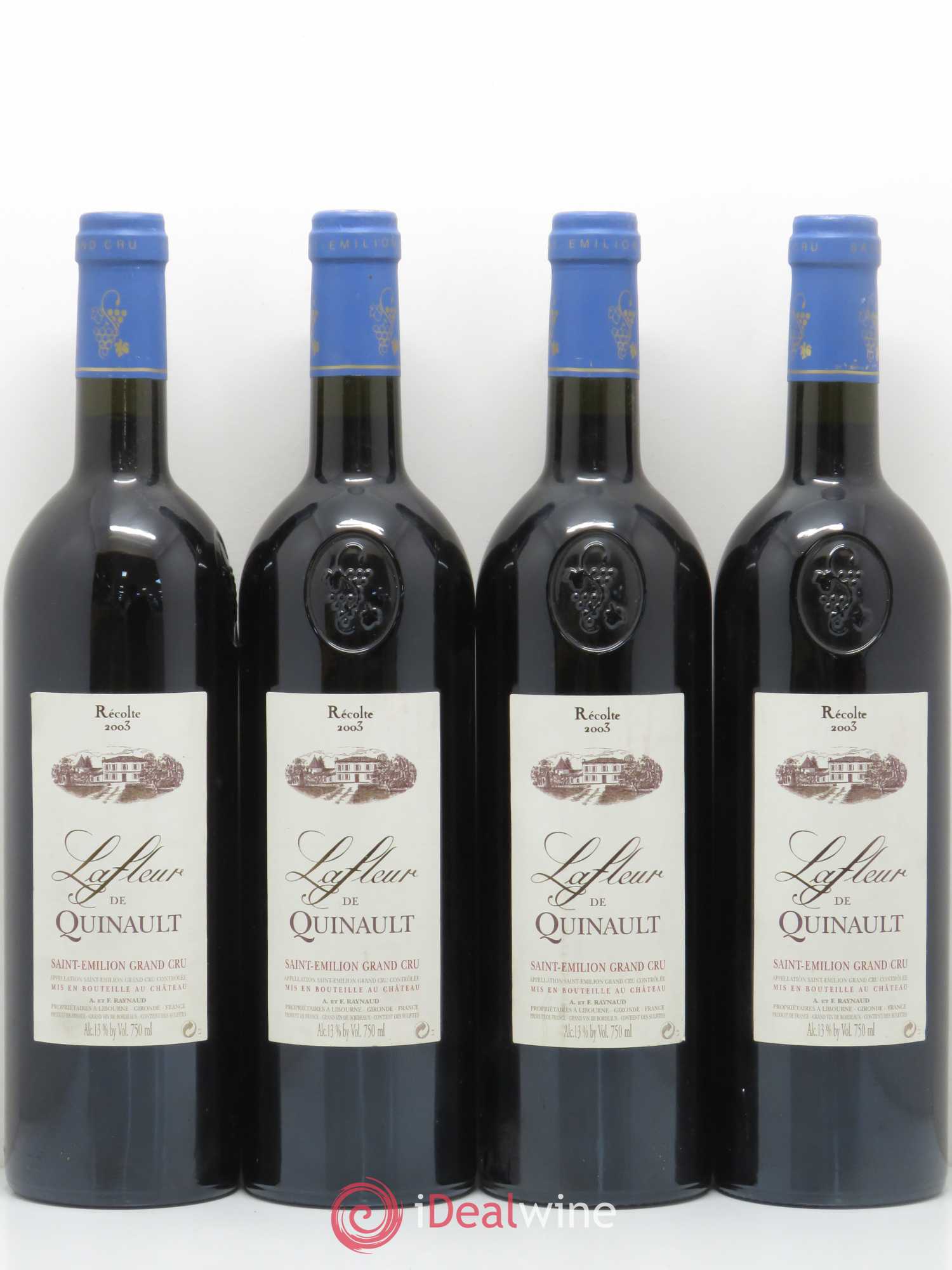 Saint-Émilion Lafleur de Quinault 2003 - Posten von 4 Flaschen - 0