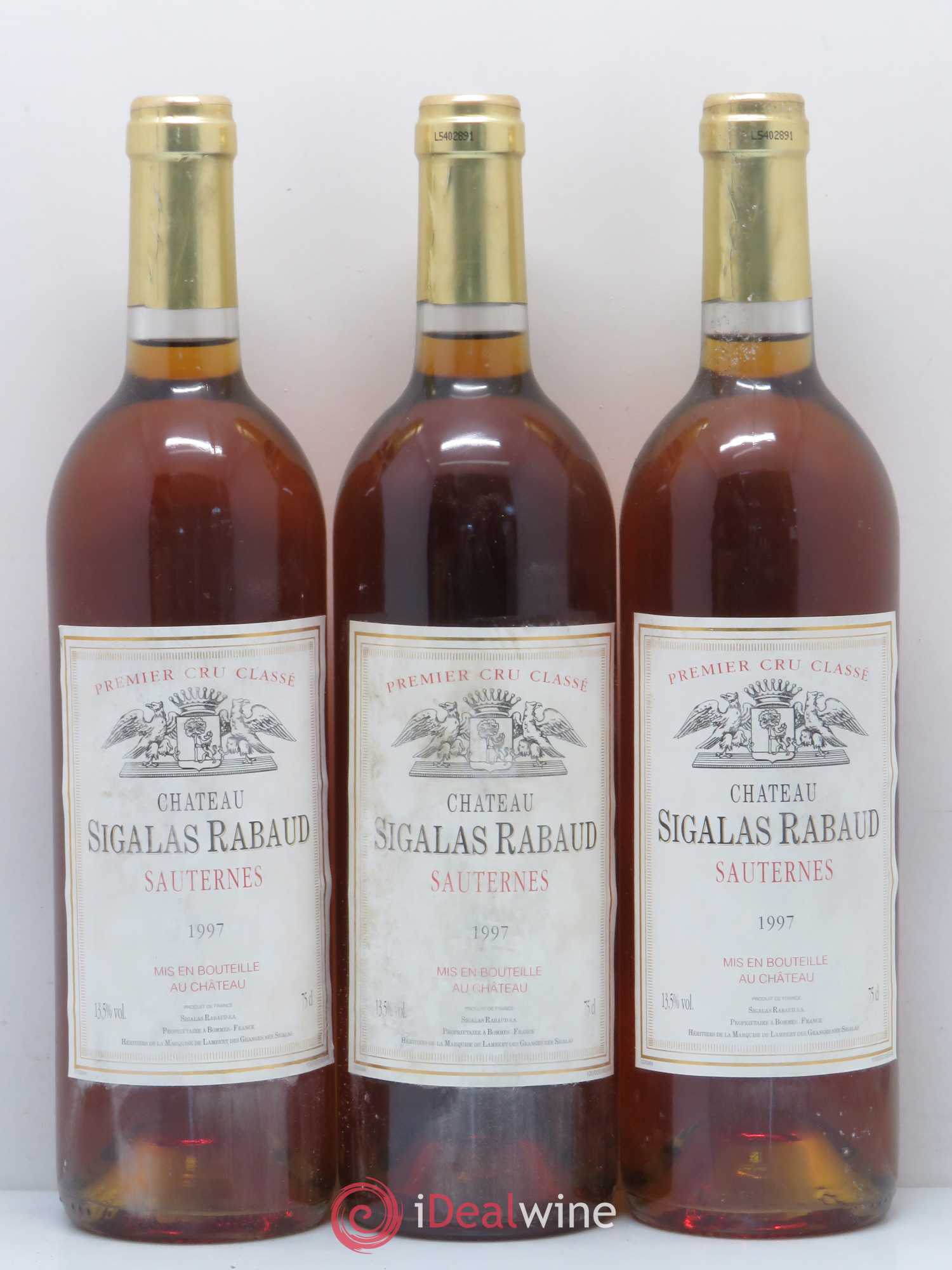 Château Sigalas Rabaud 1er Grand Cru Classé 1997 - Lotto di 6 bottiglie - 1