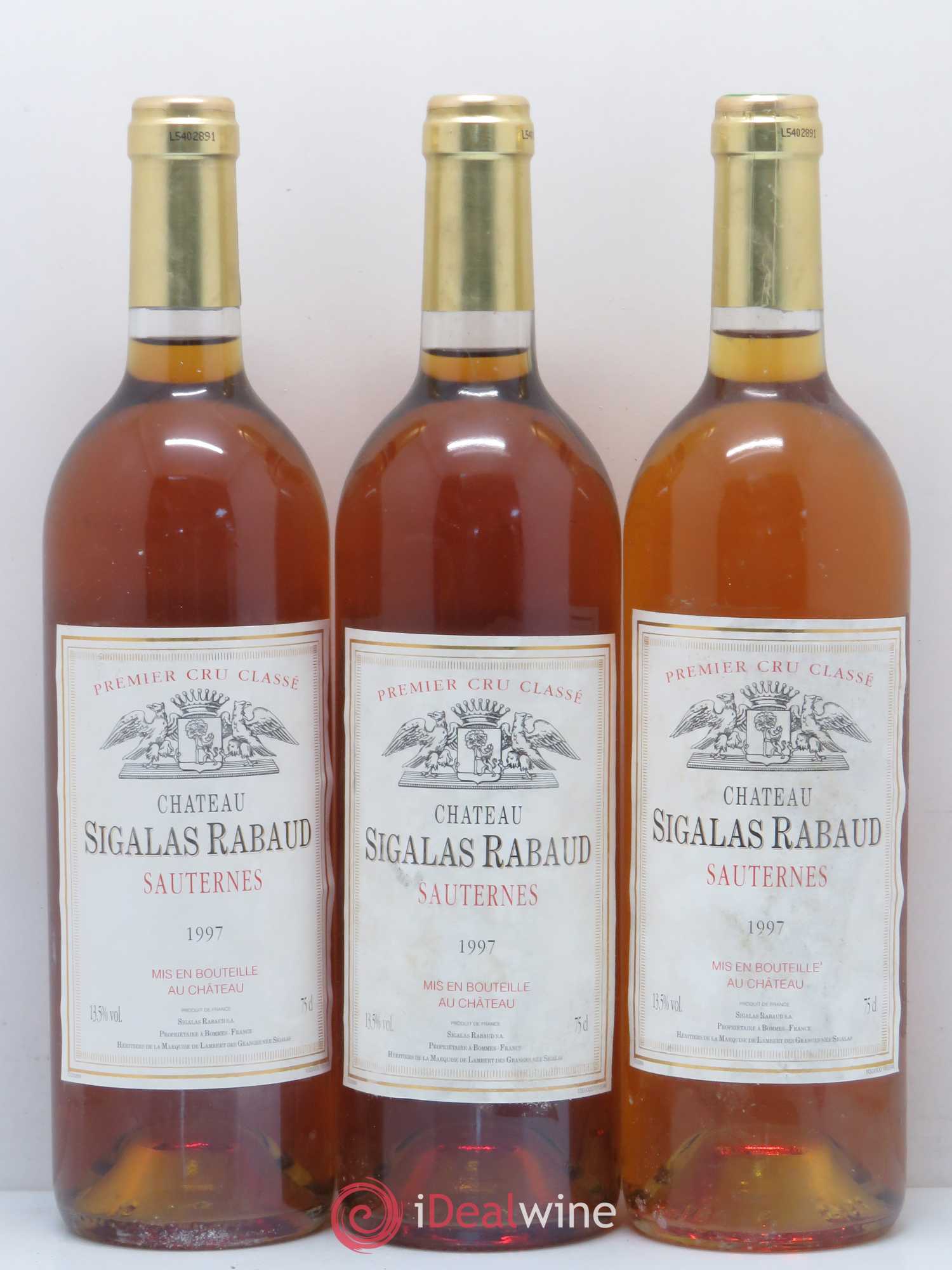 Château Sigalas Rabaud 1er Grand Cru Classé 1997 - Lotto di 6 bottiglie - 2