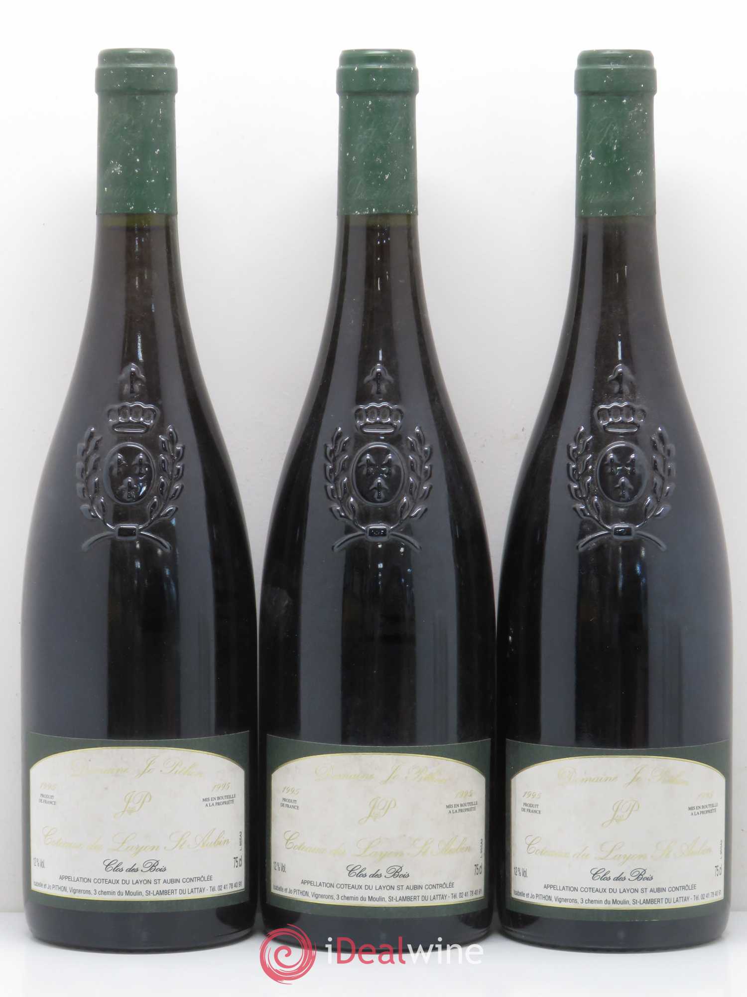 Coteaux du Layon St Aubin Clos des Bois Domaine Jo Pithon 1995 - Lotto di 3 bottiglie - 0