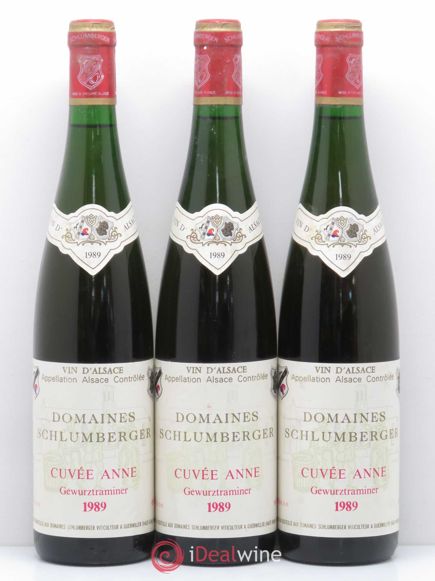 Gewurztraminer Cuvée Anne Sélection de Grains Nobles Domaine Schlumberger 1989 - Posten von 3 Flaschen - 0