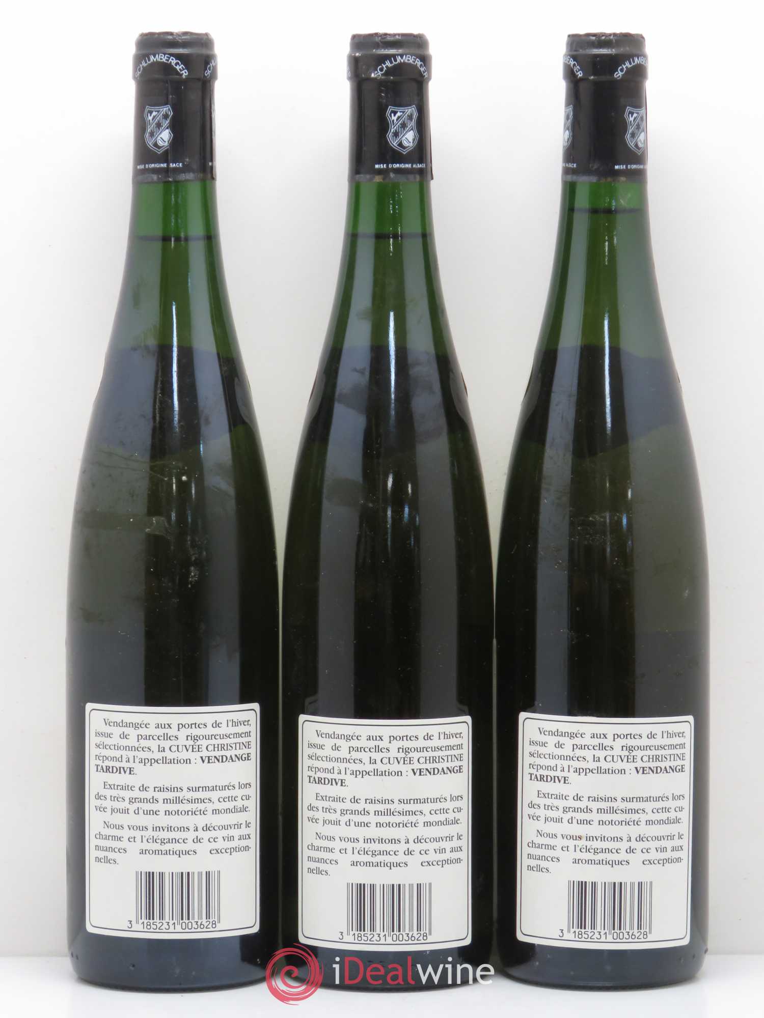 Gewurztraminer Cuvée Christine Vendanges Tardives Domaine Schlumberger 1990 - Posten von 3 Flaschen - 1