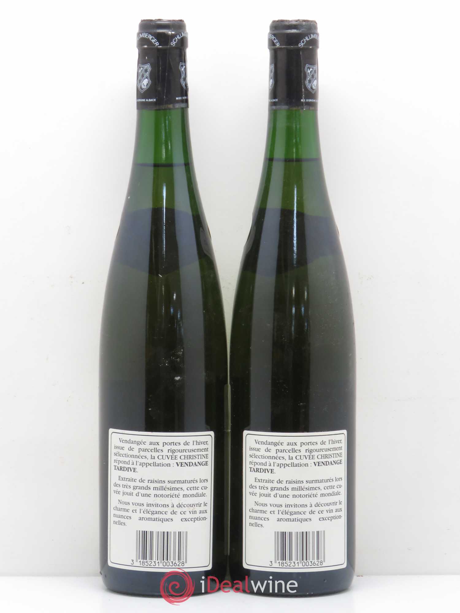 Gewurztraminer Cuvée Christine Vendanges Tardives Domaine Schlumberger 1990 - Posten von 2 Flaschen - 1