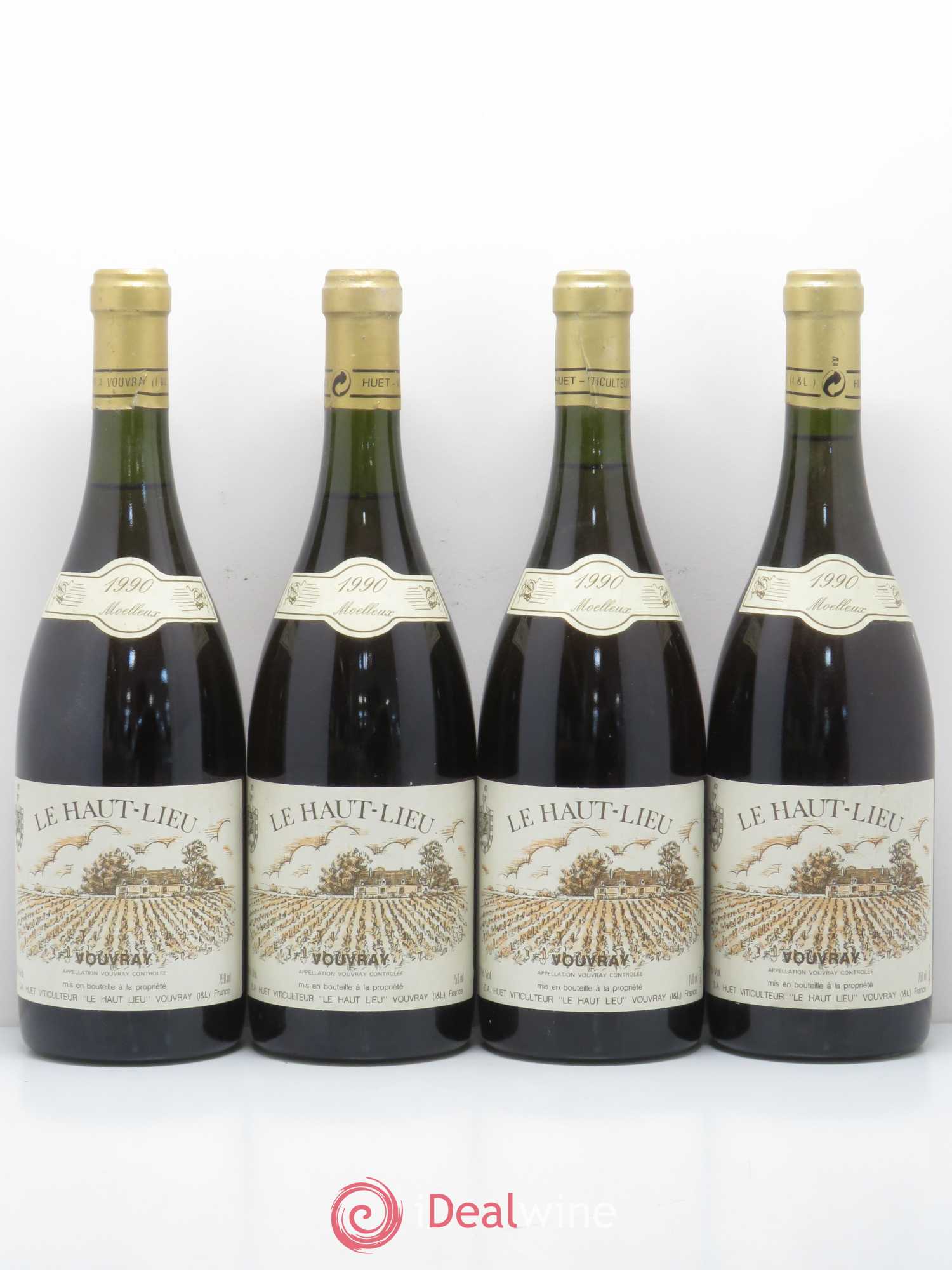 Vouvray Le Haut-Lieu Moelleux Domaine Huet 1990 - Lotto di 4 bottiglie - 0