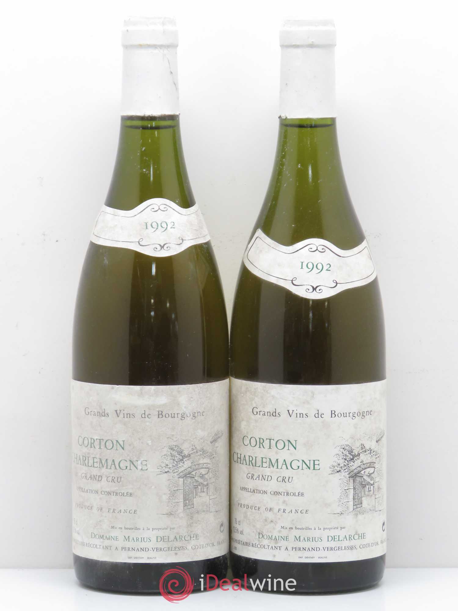 Corton-Charlemagne Grand Cru Domaine Marius Delarche 1992 - Lot de 2 bouteilles - 0