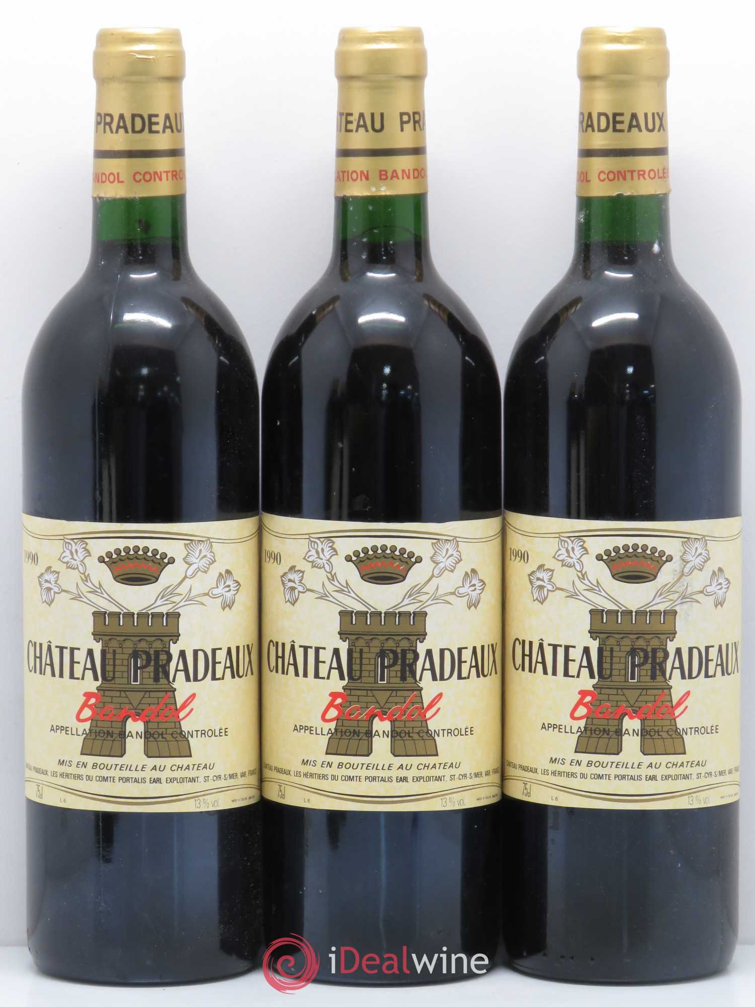 Bandol Château Pradeaux Famille Portalis 1990 - Lot de 5 bouteilles - 1