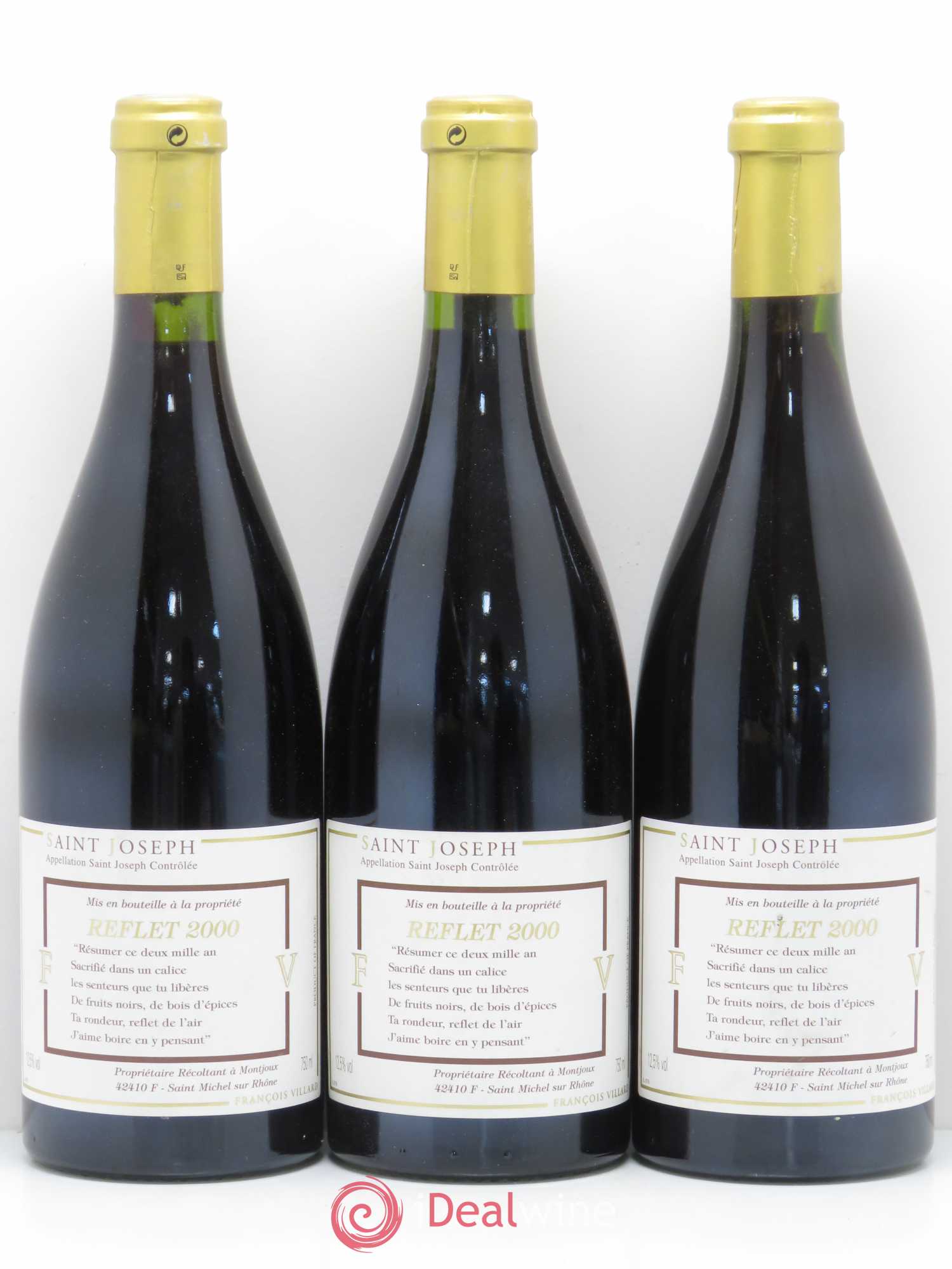 Saint-Joseph Reflet François Villard 2000 - Lot de 3 bouteilles - 0