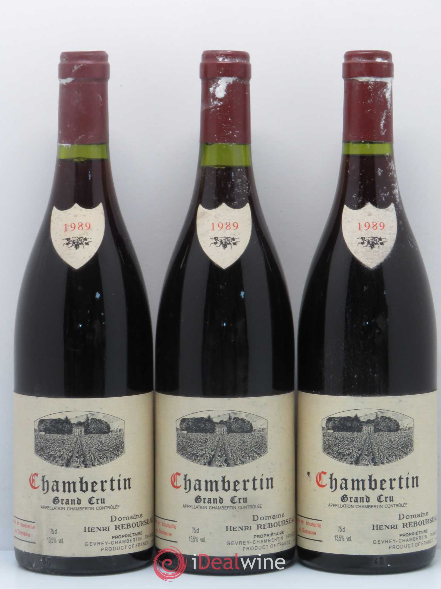 Chambertin Grand Cru Henri Rebourseau 1989 - Lot de 3 bouteilles - 0