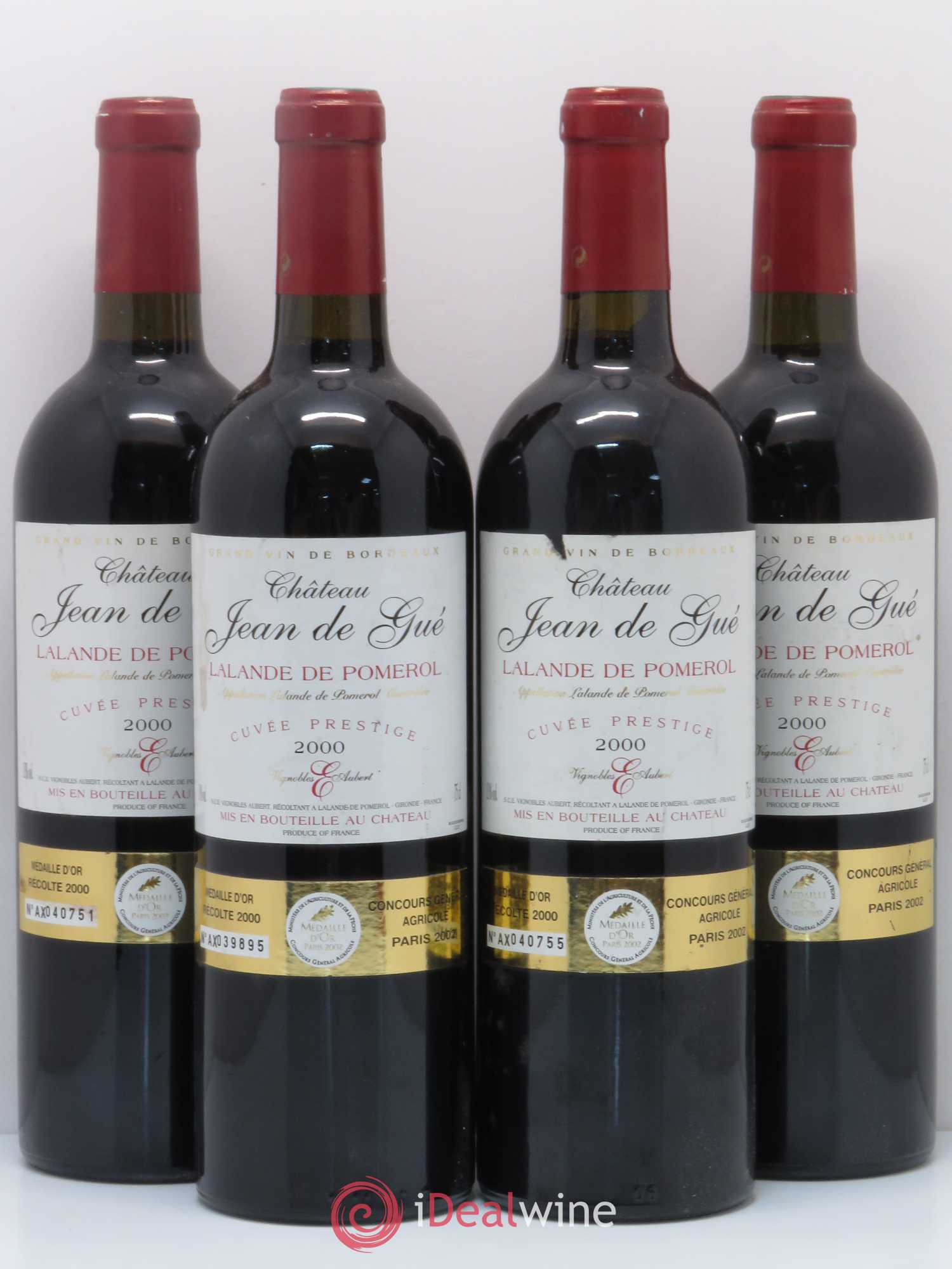 Bordeaux Château Jean De Gue - Lalande De Pomerol 2000 - Posten von 4 Flaschen - 0