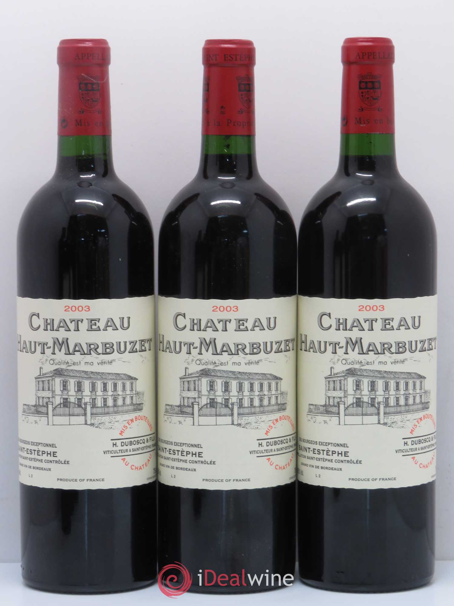 Château Haut Marbuzet 2003 - Lot de 6 bouteilles - 1