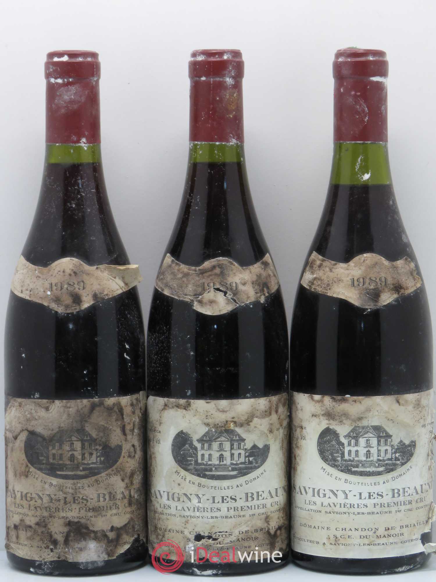 Savigny-lès-Beaune 1er Cru Les Lavières Domaine Chandon De Briailles 1989 - Posten von 3 Flaschen - 0
