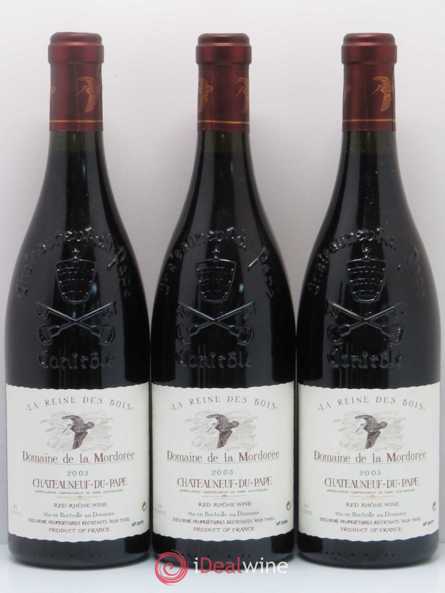 Châteauneuf-du-Pape  Cuvée de la Reine des Bois La Mordorée (Domaine de) 2003 - Lot de 6 bouteilles - 1