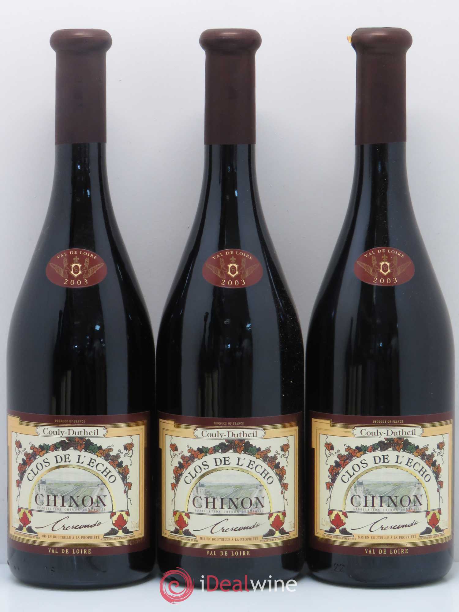 Chinon Clos De L'Echo Cuvee Crescendo Couly Dutheil 2003 - Posten von 6 Flaschen - 1