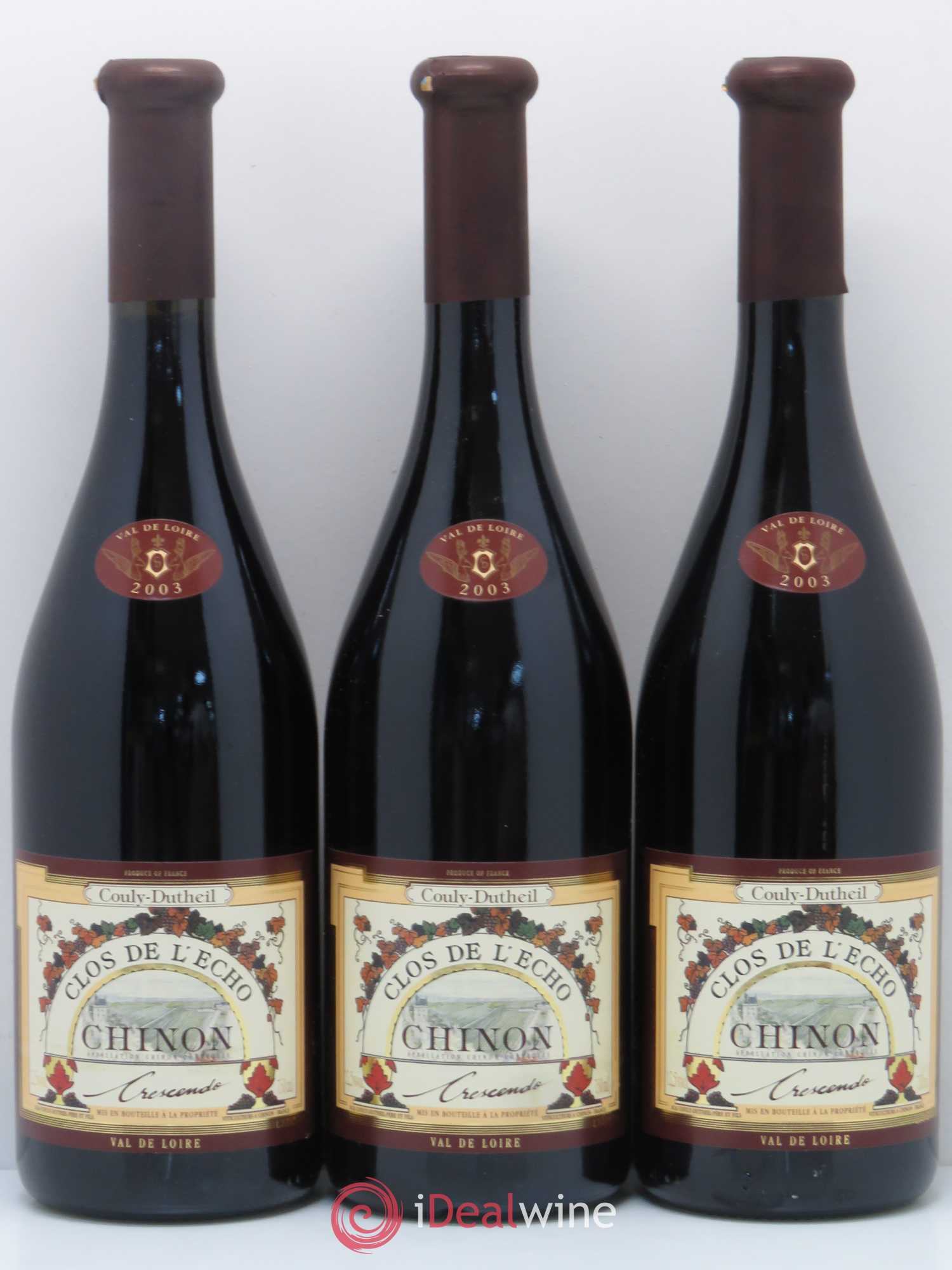 Chinon Clos De L'Echo Cuvee Crescendo Couly Dutheil 2003 - Posten von 6 Flaschen - 2