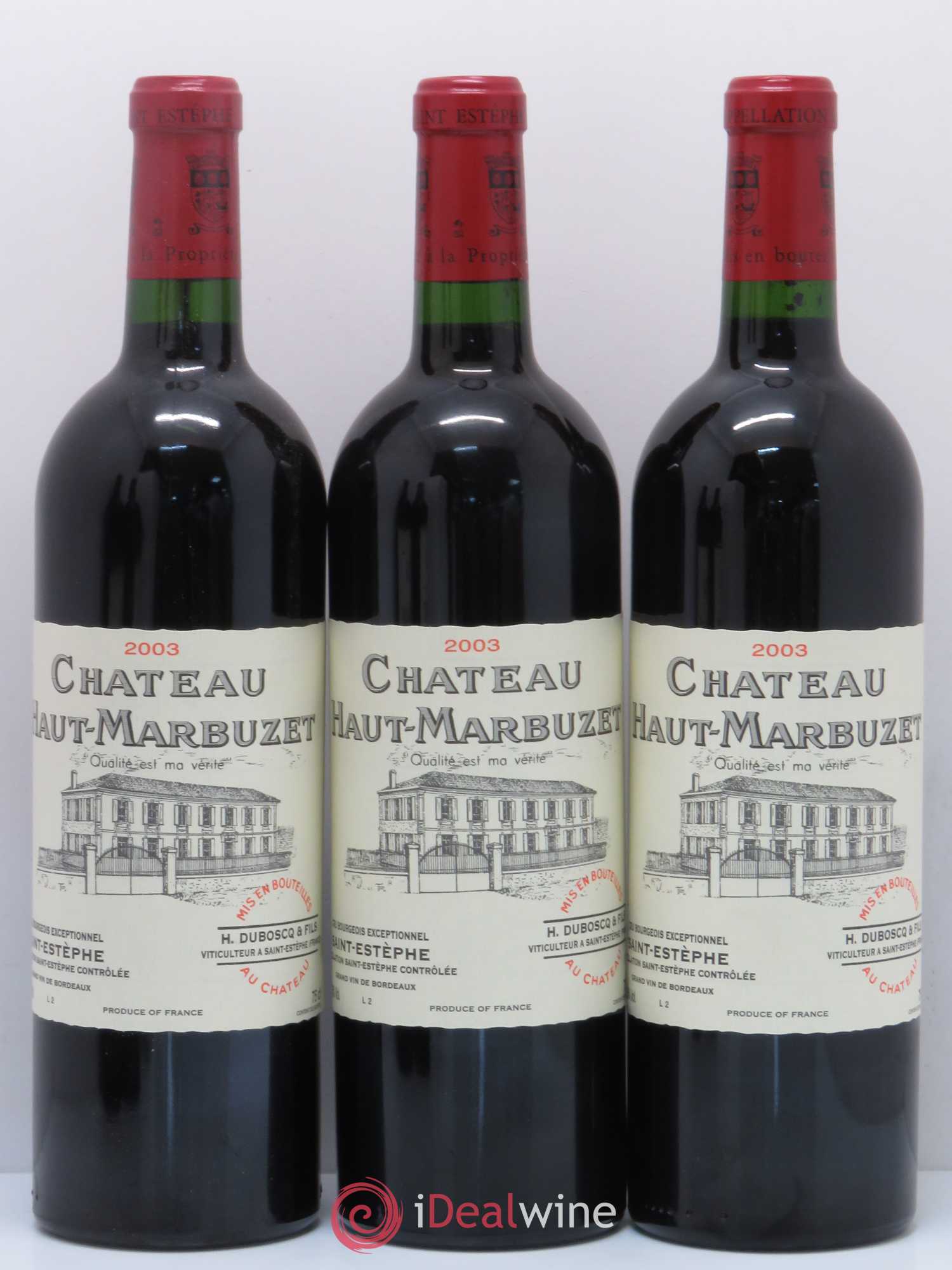 Château Haut Marbuzet 2003 - Lot de 6 bouteilles - 1