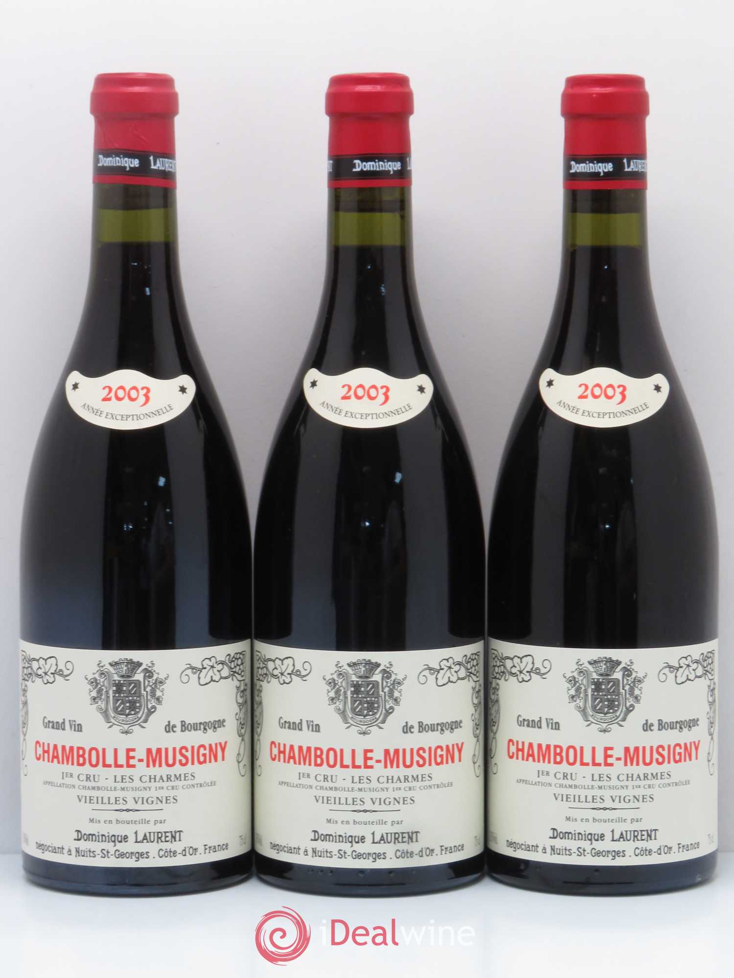 Chambolle-Musigny 1er Cru Les Charmes Vieilles Vignes Dominique Laurent 2003 - Lot de 6 bouteilles - 2