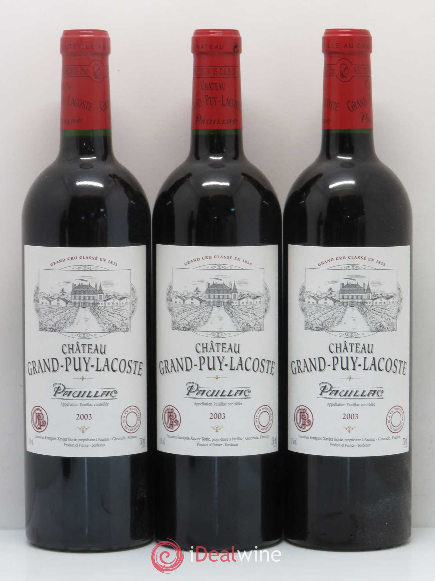 Château Grand Puy Lacoste 5ème Grand Cru Classé 2003 - Lot de 6 bouteilles - 1