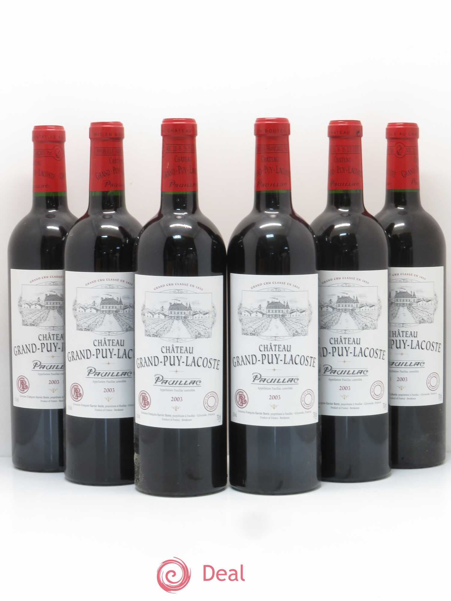 Château Grand Puy Lacoste 5ème Grand Cru Classé 2003 - Lot de 6 bouteilles - 0