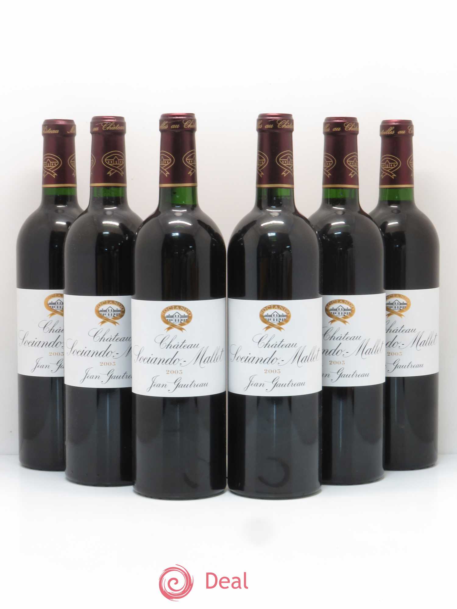 Château Sociando Mallet 2003 - Lot de 6 bouteilles - 0