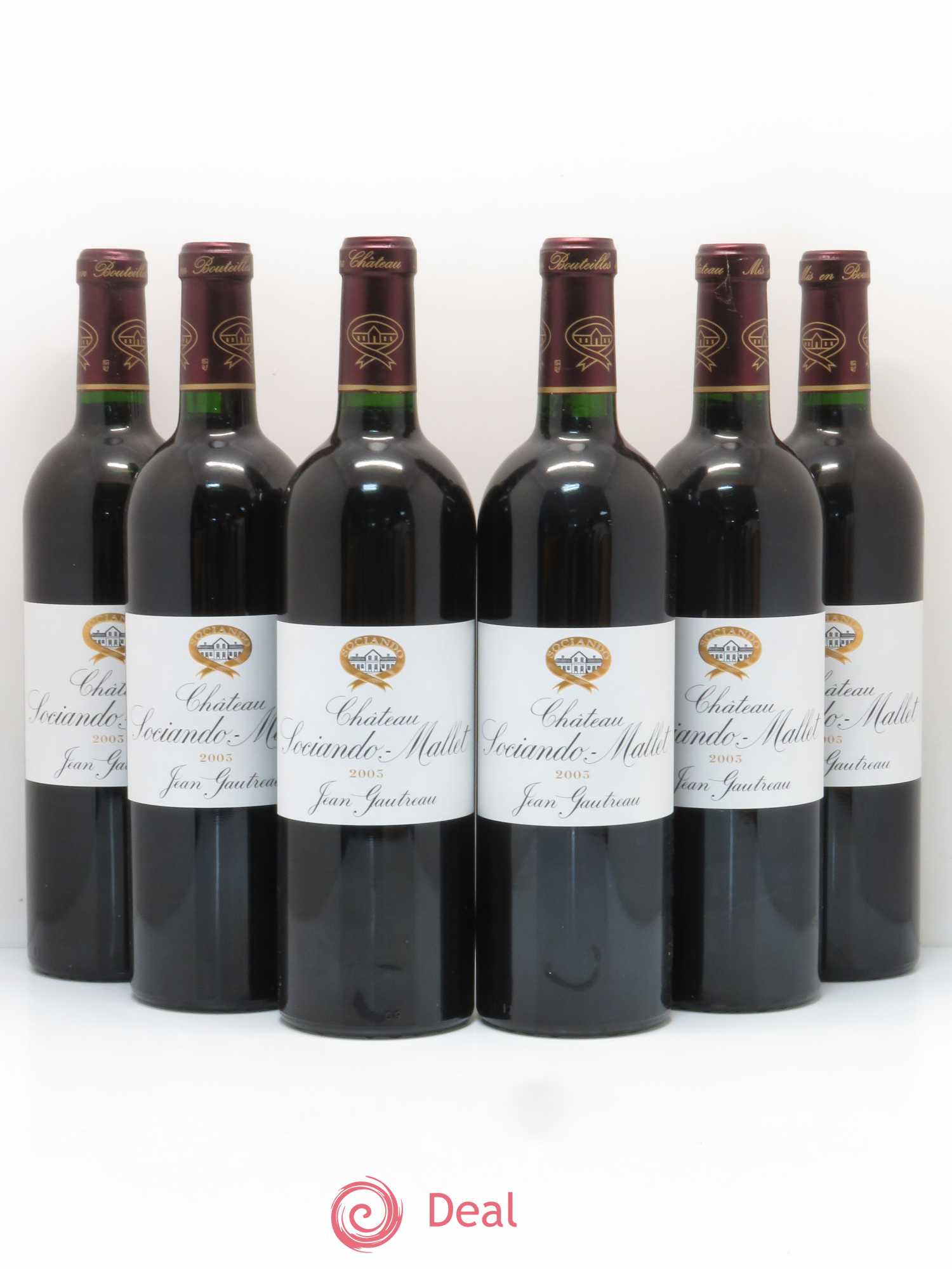 Château Sociando Mallet 2003 - Lot de 6 bouteilles - 0