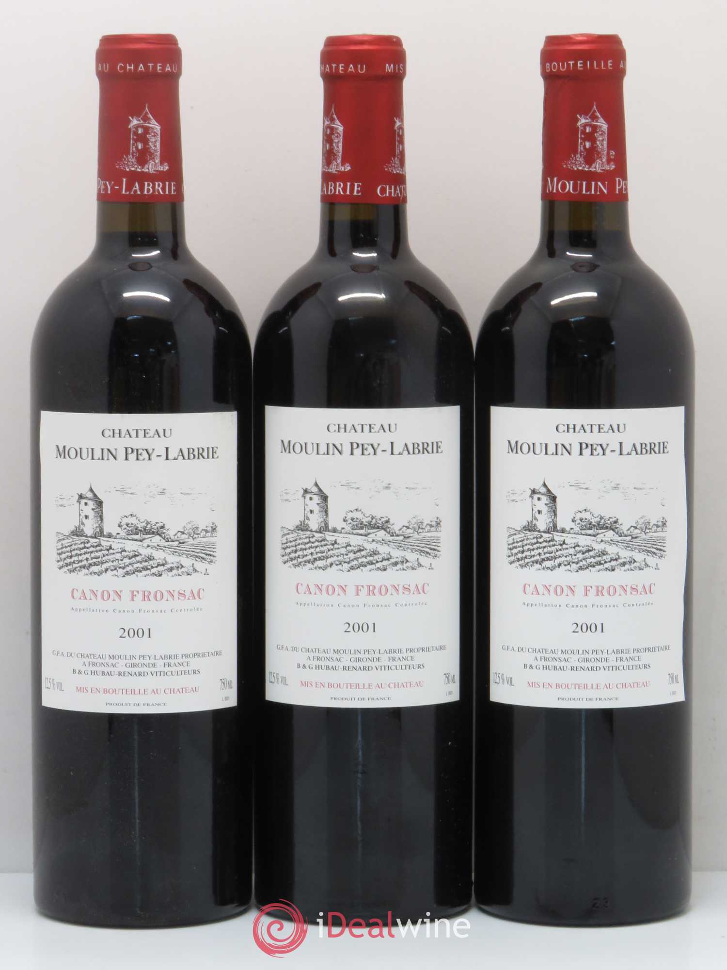 Château Moulin Pey-Labrie 2001 - Lot de 12 bouteilles - 2