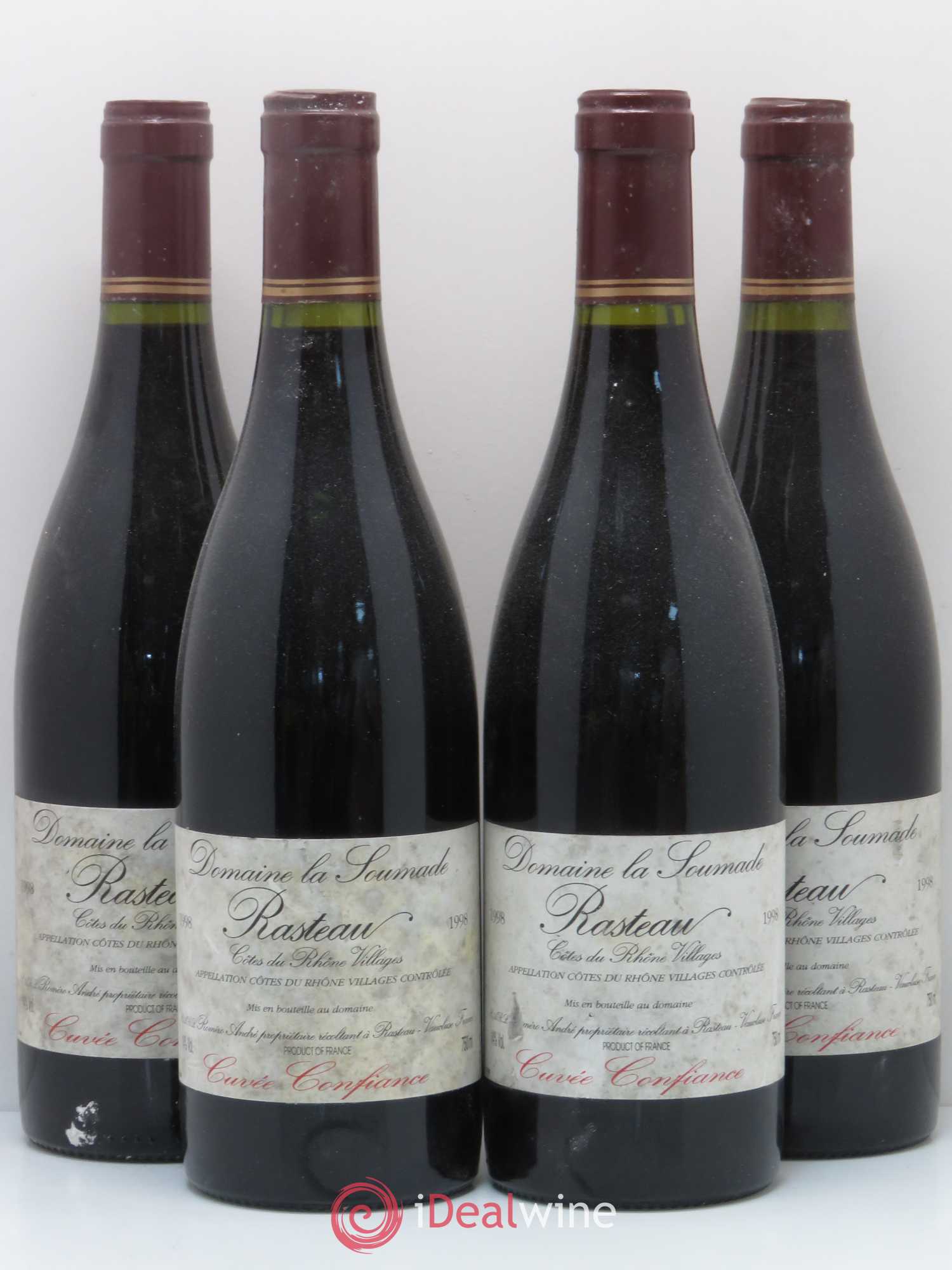 Rasteau Cuvée Confiance La Soumade (Domaine) 1998 - Lot de 4 bouteilles - 0