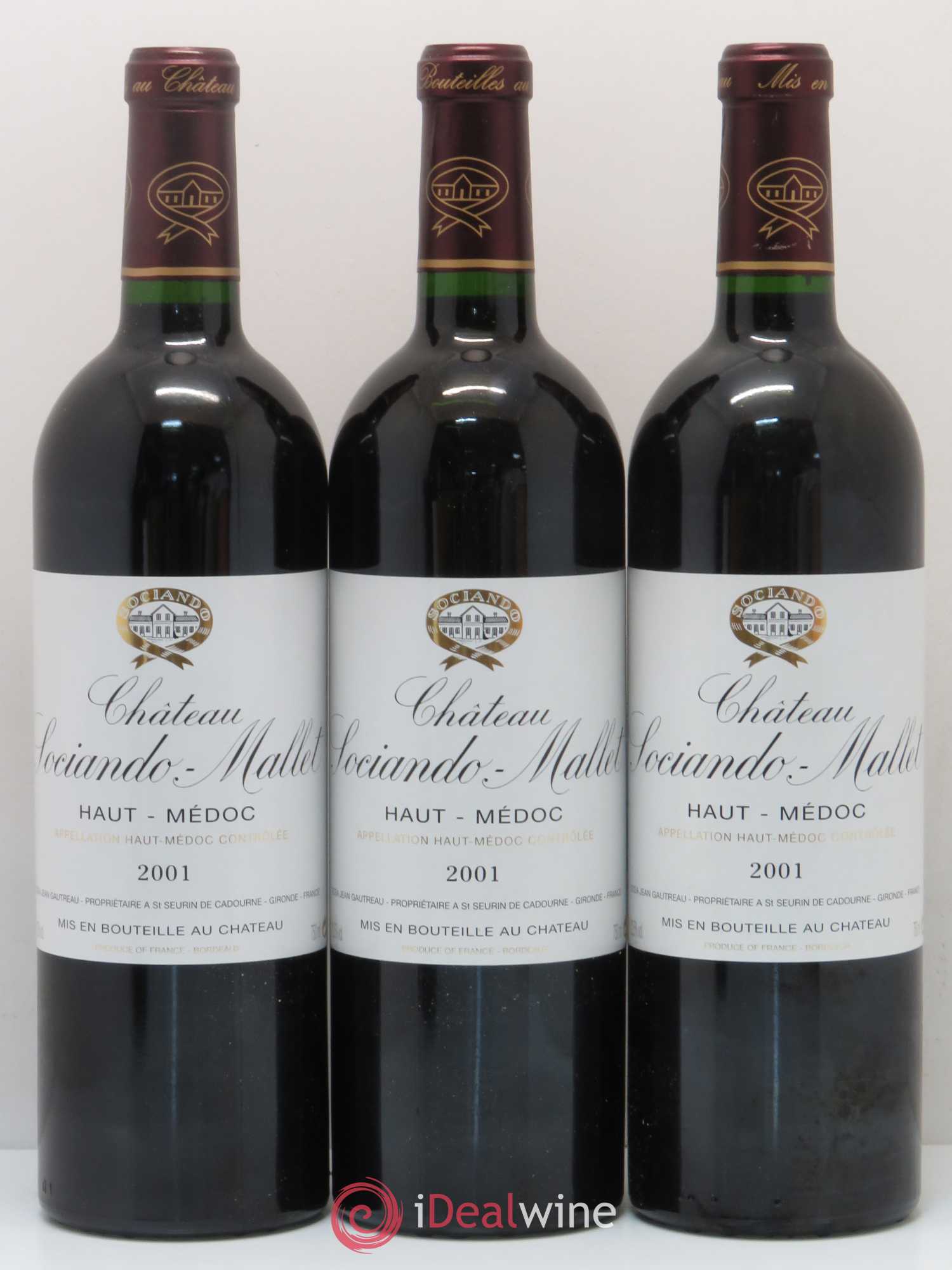 Château Sociando Mallet 2001 - Lot de 12 bouteilles - 1