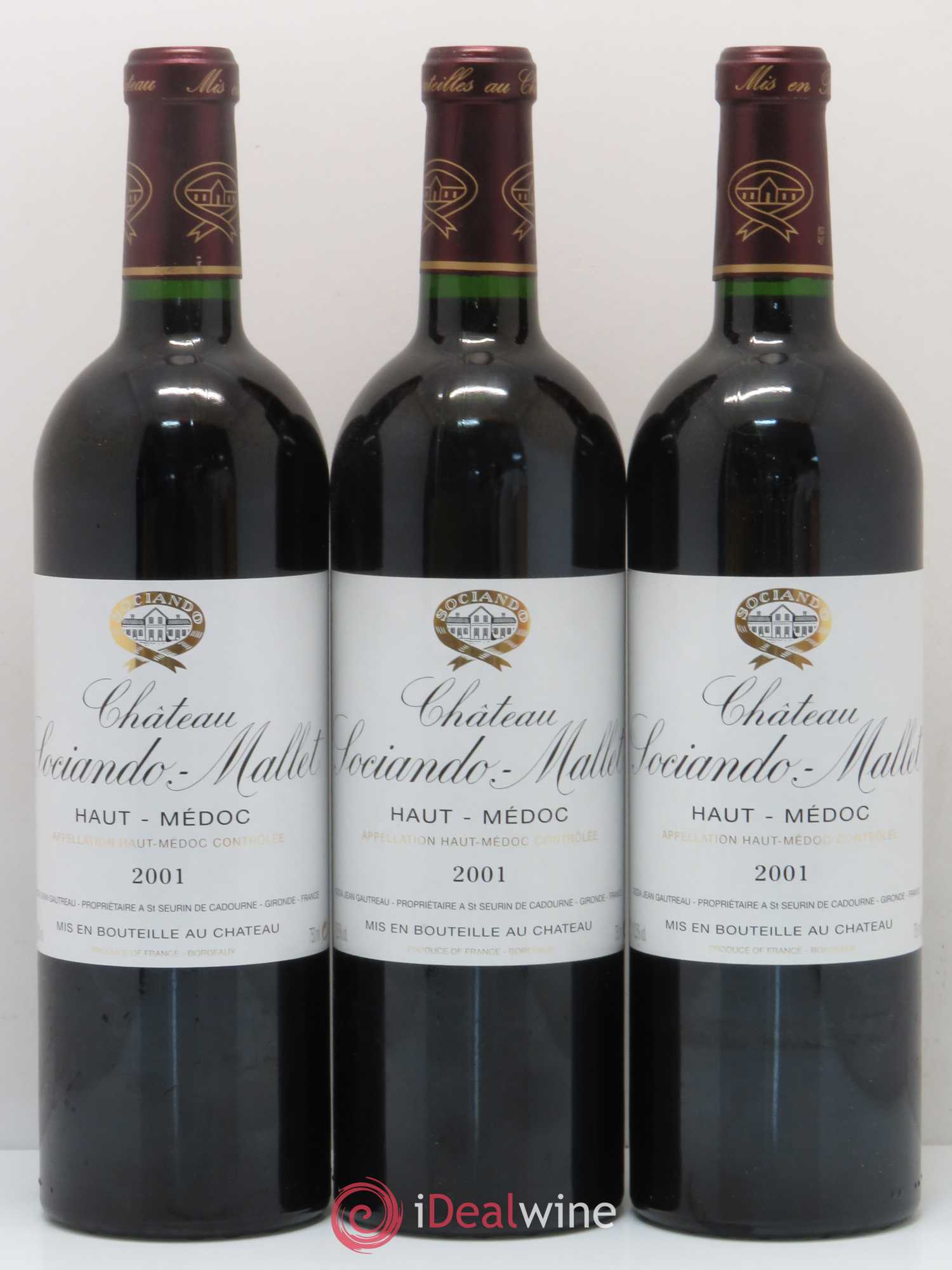 Château Sociando Mallet 2001 - Lot de 12 bouteilles - 2