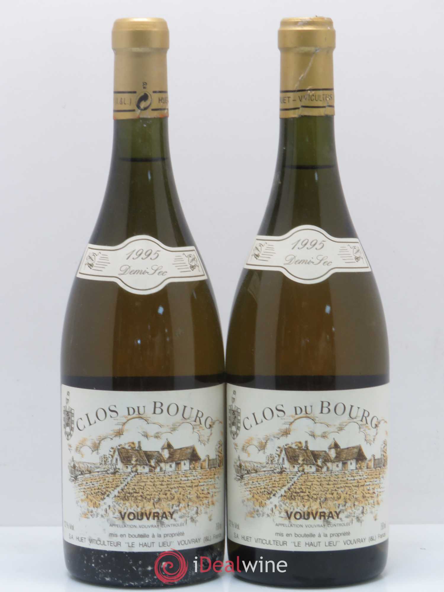 Vouvray Clos du Bourg Demi-Sec Domaine Huet 1995 - Lot de 2 bouteilles - 0