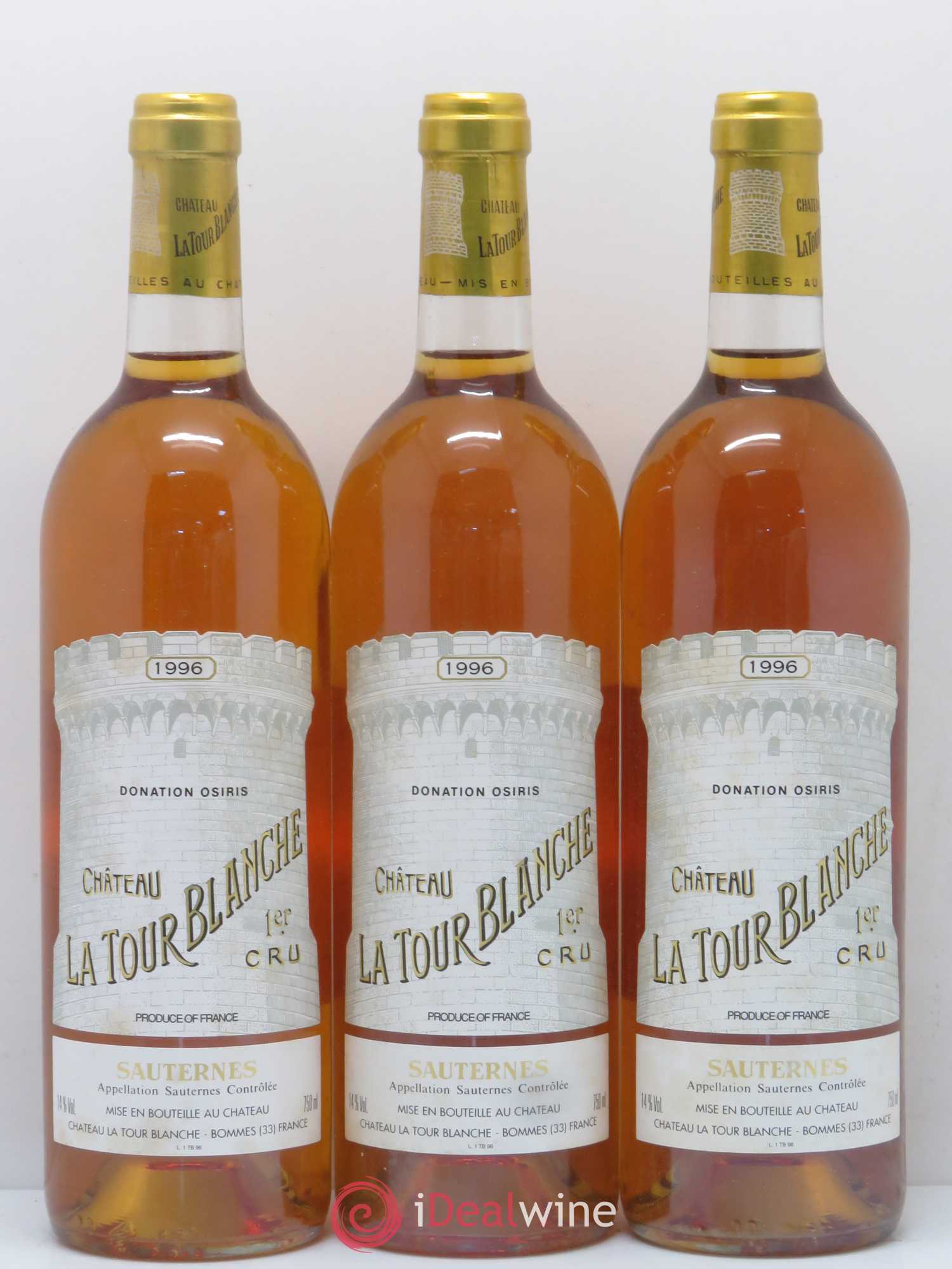 Château la Tour Blanche 1er Grand Cru Classé 1996 - Lotto di 3 bottiglie - 0