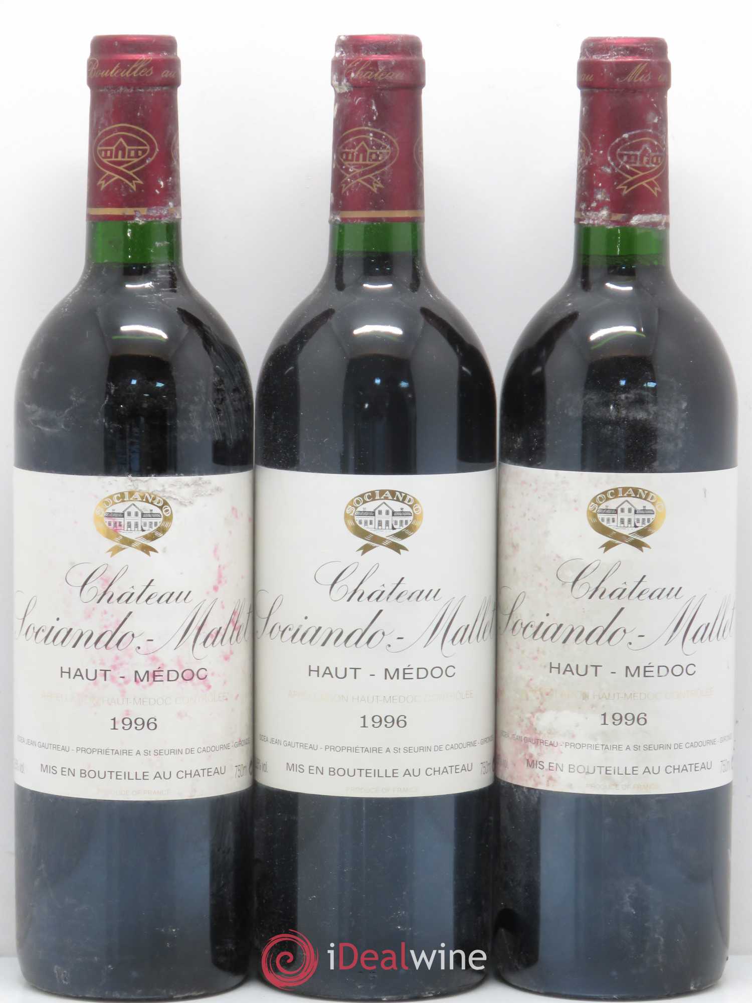 Château Sociando Mallet 1996 - Lot de 6 bouteilles - 2