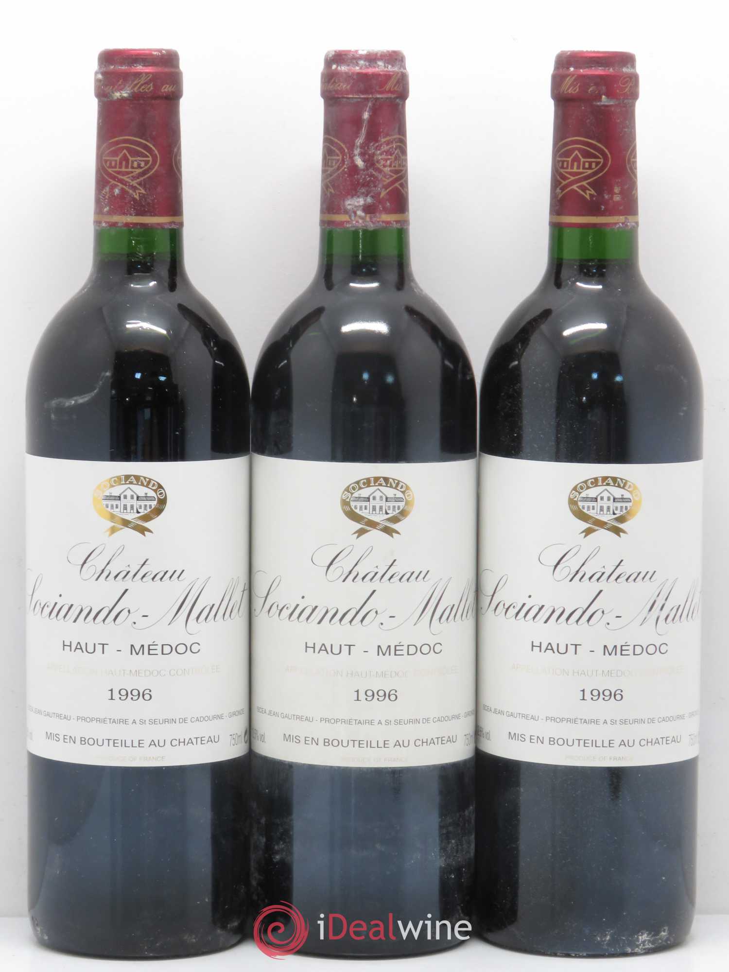 Château Sociando Mallet 1996 - Lot de 6 bouteilles - 2