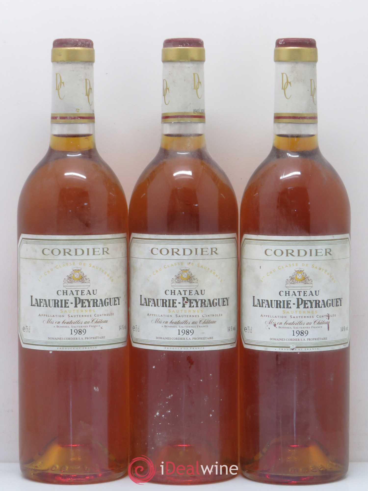 Château Lafaurie-Peyraguey 1er Grand Cru Classé 1989 - Lotto di 3 bottiglie - 0